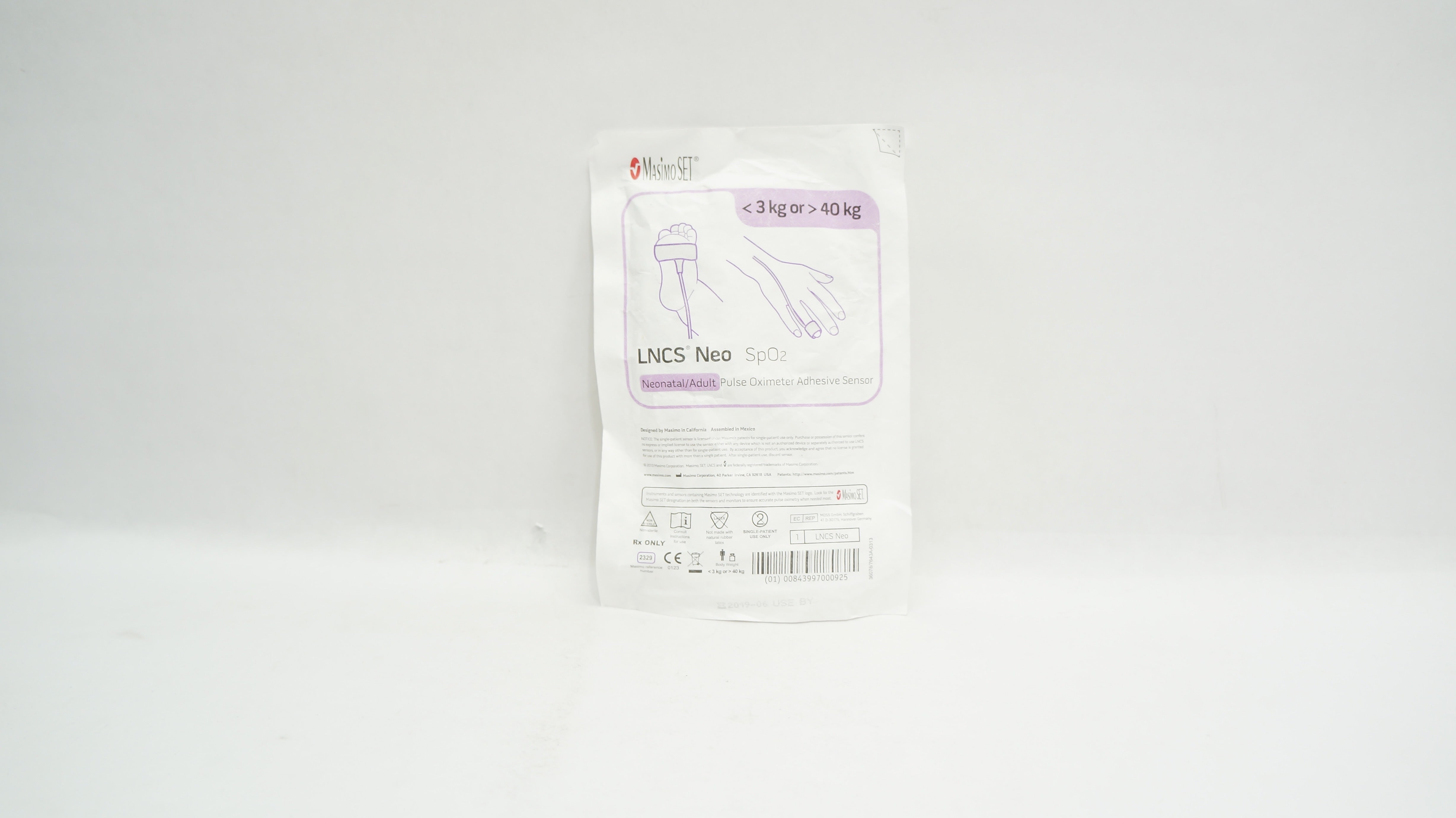 Masimo 2329 LNCS Neo SpO2 Pulse Oximeter Adhesive Sensor <3kg or> 40kg (x)