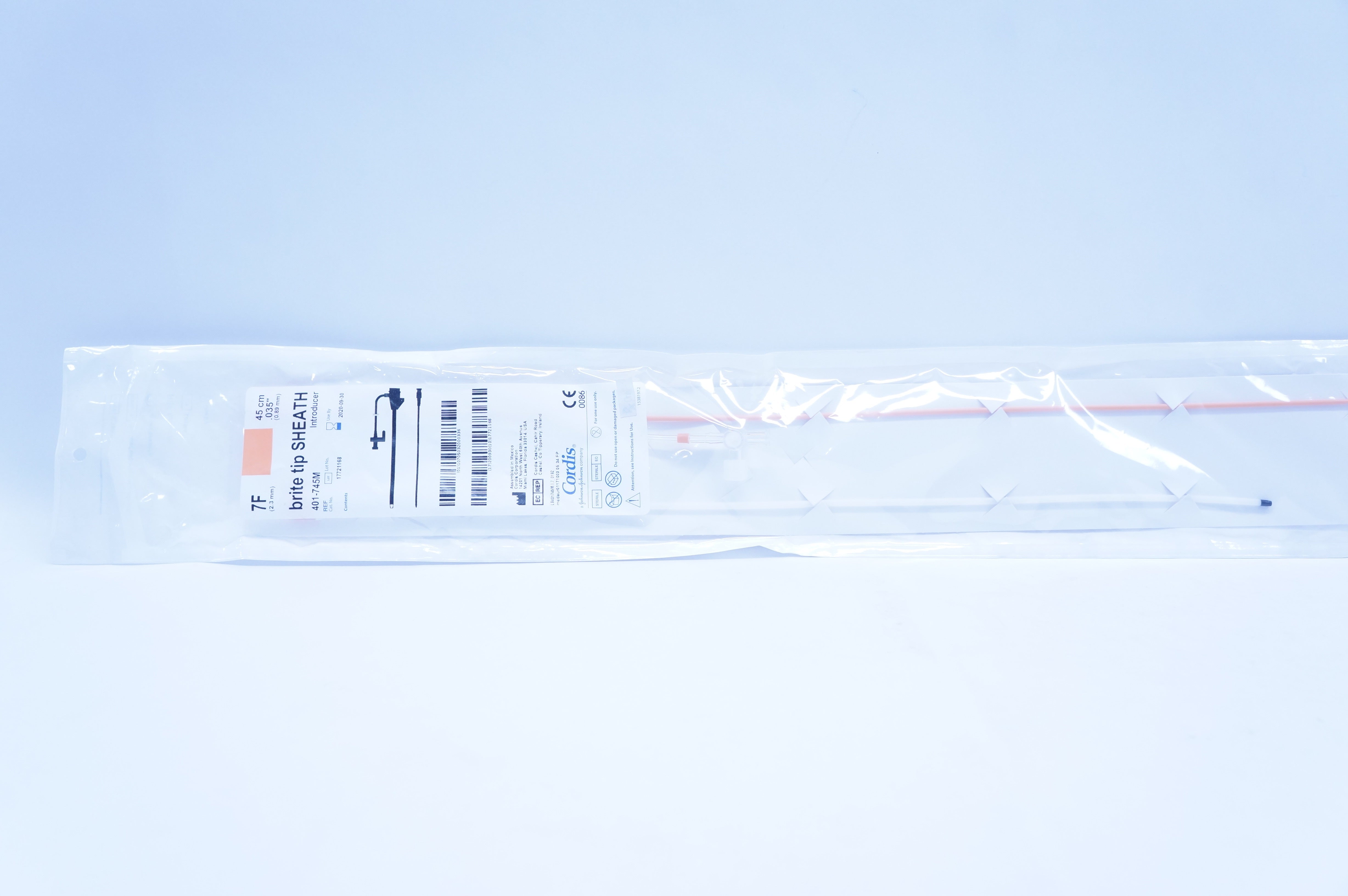 Cordis 401-745M Brite Tip Sheath Introducer 7F x .035inch x 45cm (x)