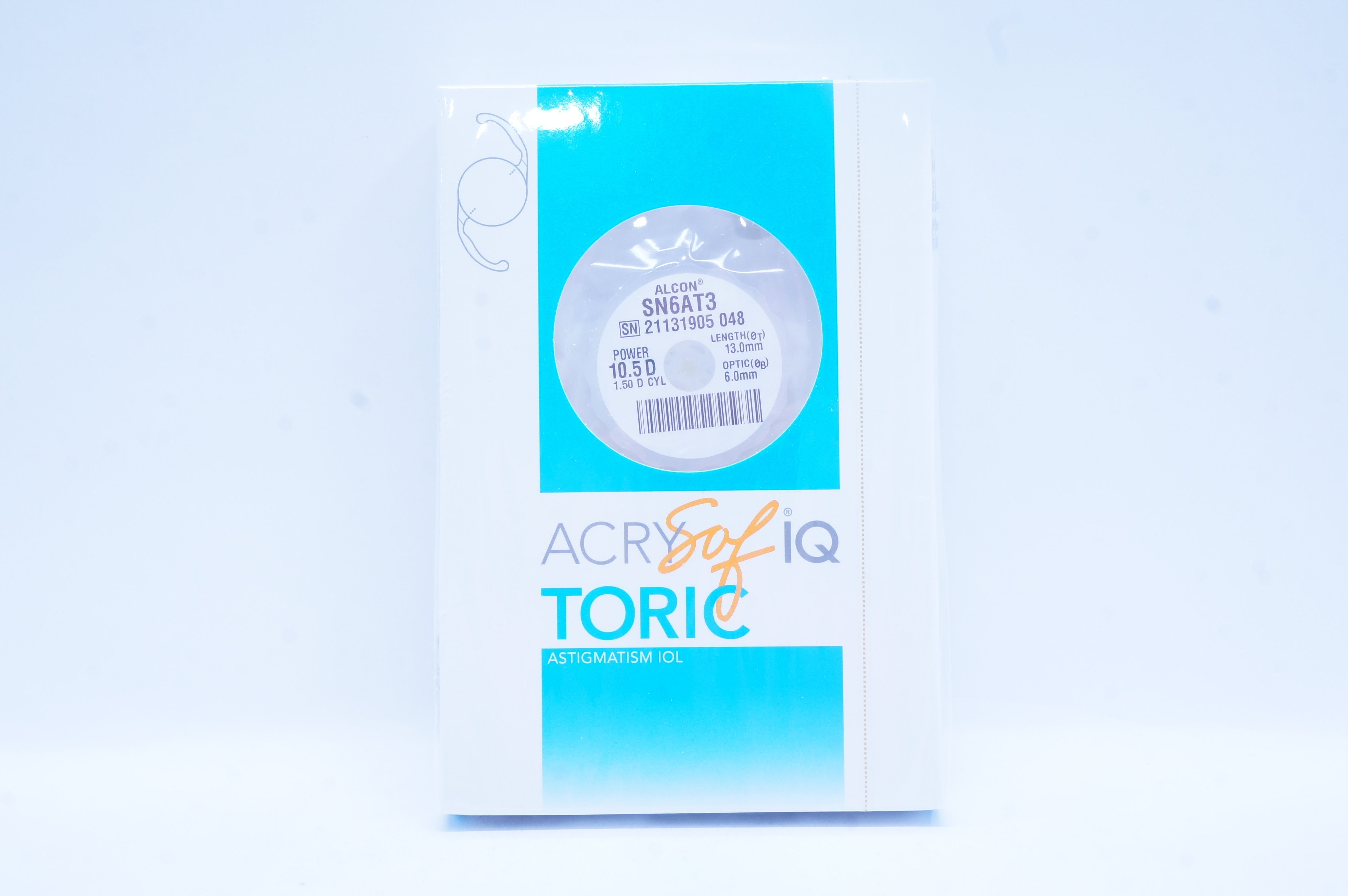 Alcon SN6AT3 ACRYSof IQ Toric Astigmatism IOL 10.5D, 1.50 CYL (x)
