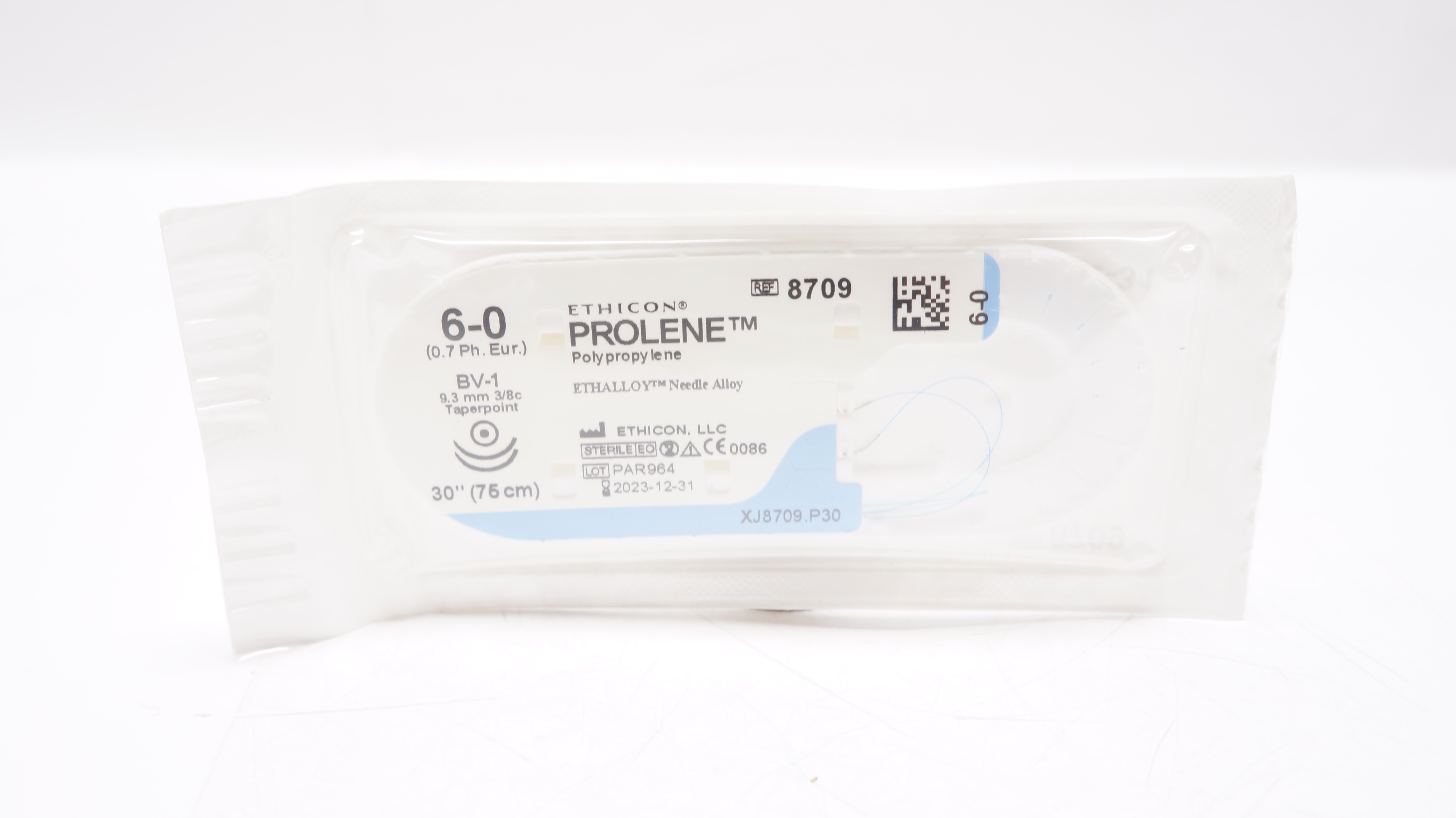 Ethicon 8709 6-0 PROLENE Stre BV-1 9.3mm 3/8c Taperpoint 30inch (x)
