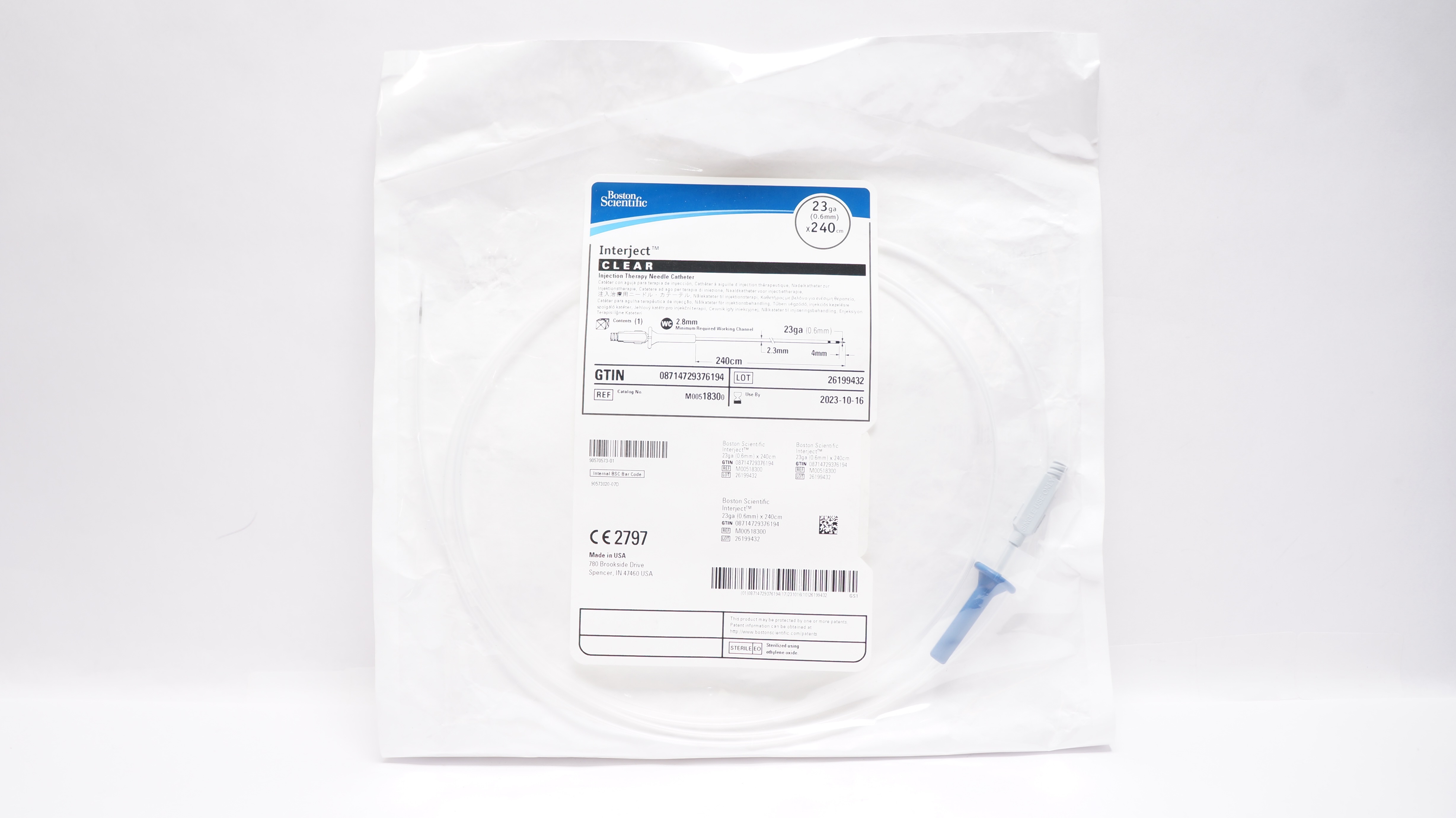 Boston Scientific 1830 Interject Injection Therapy Ndle. Cath. 23Ga x 240cm (x)