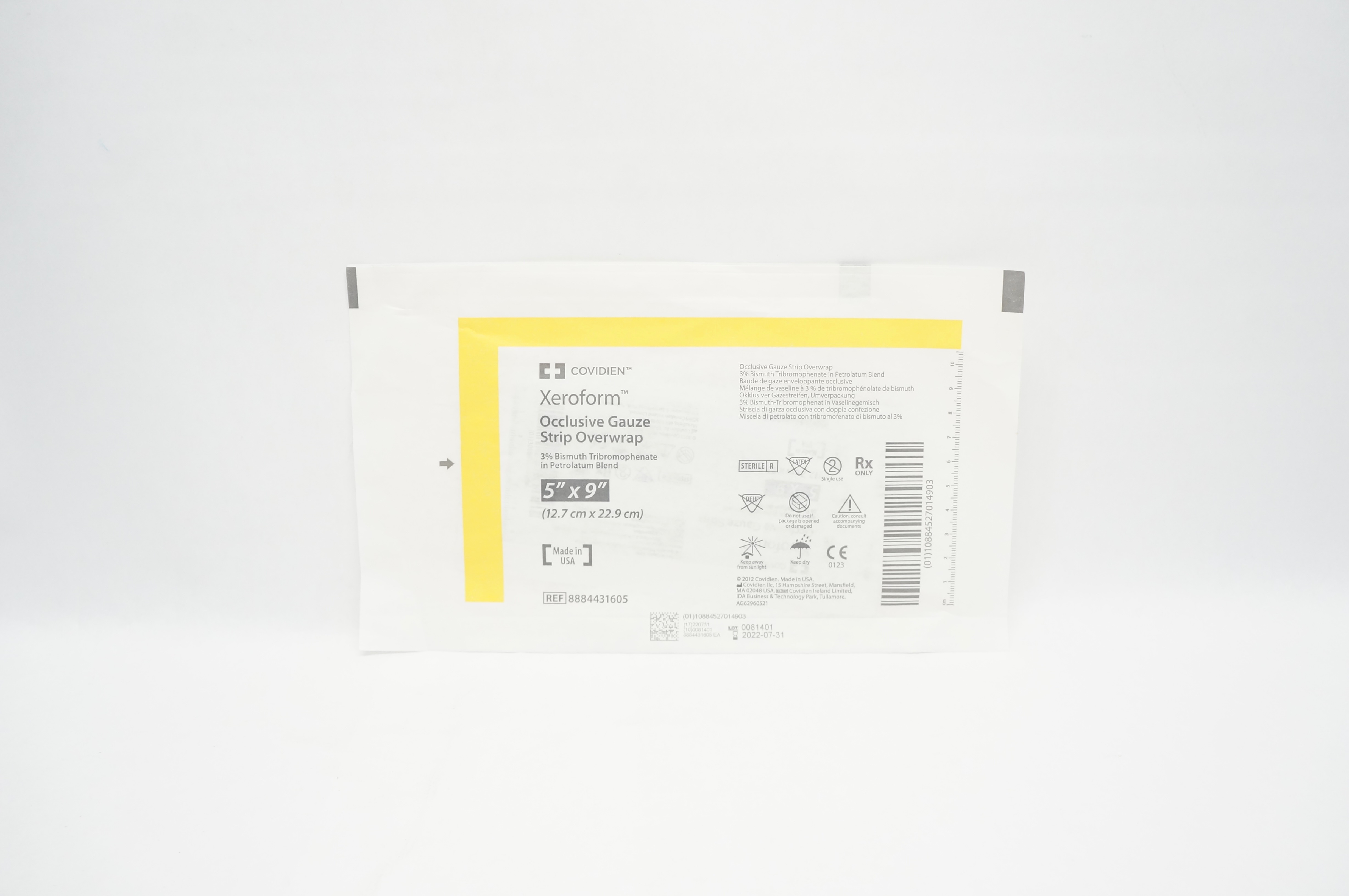Covidien 8884431605 Xeroform Occlusive Gauze Strip Overwrap 5inch x 9inch (x)