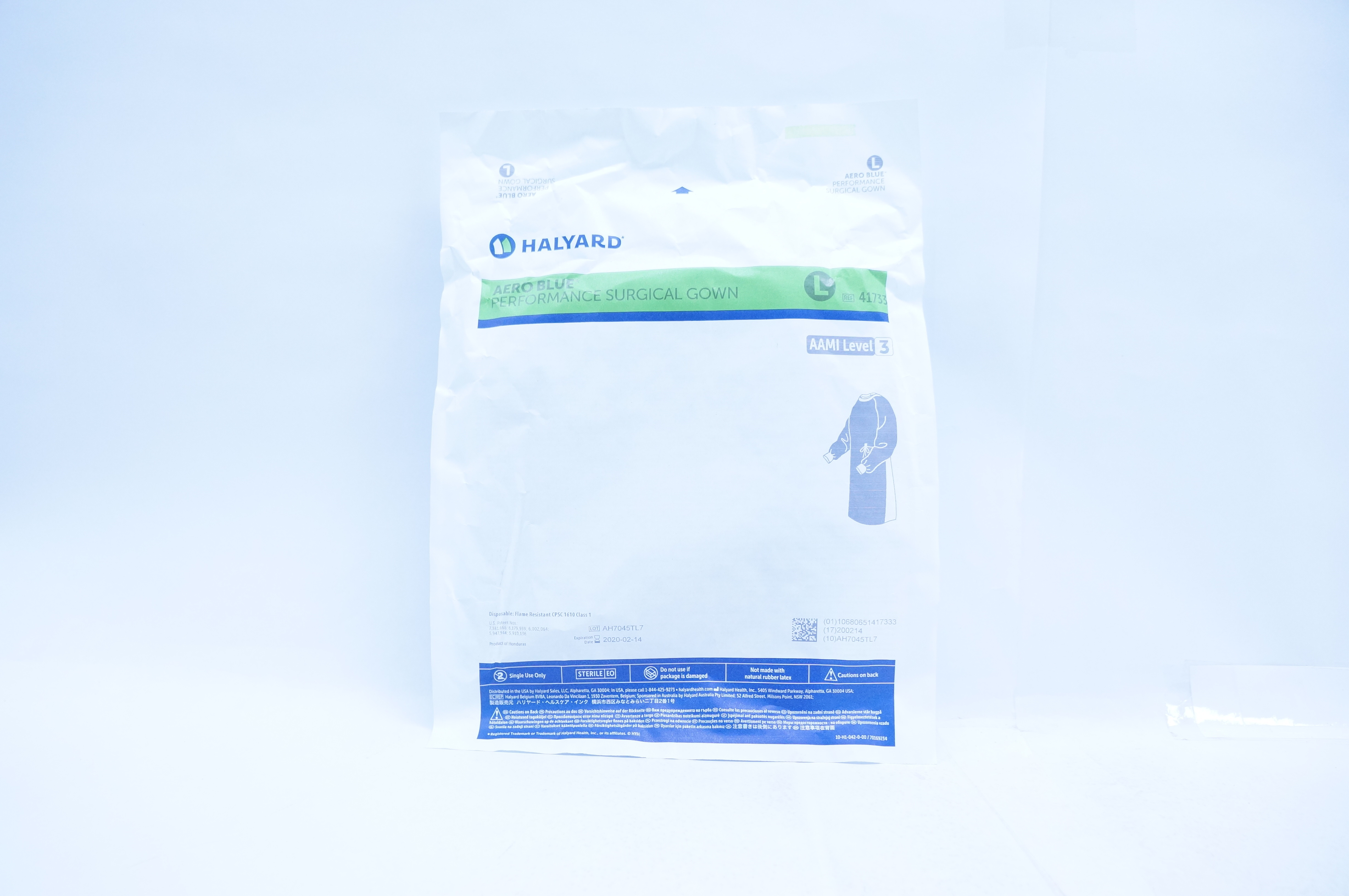 Halyard 41733 Aero Blue Performance Surgical Gown Level 3 L (x)