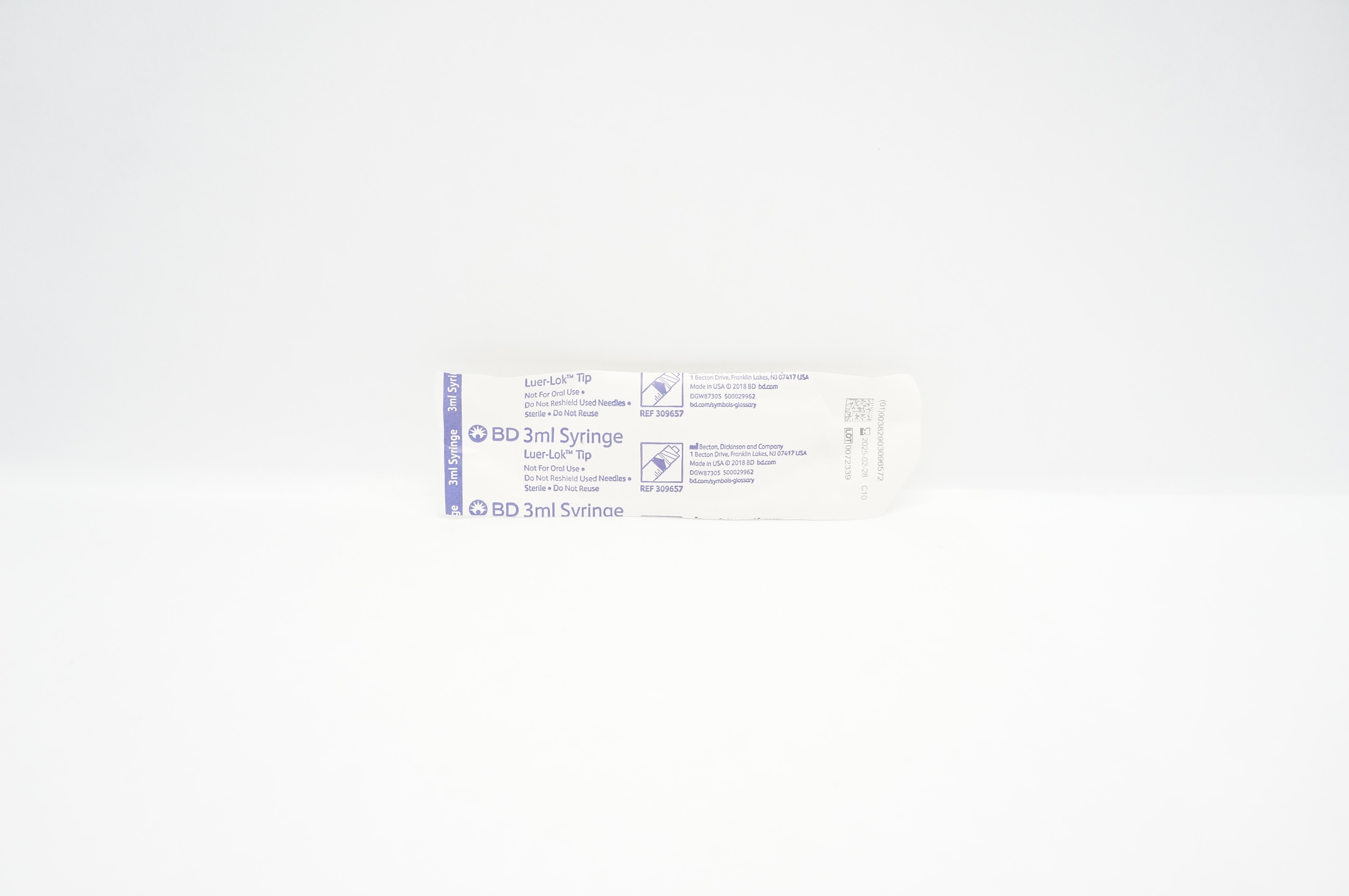 BD 309657 Luer-Lok Tip Syringe 3ml