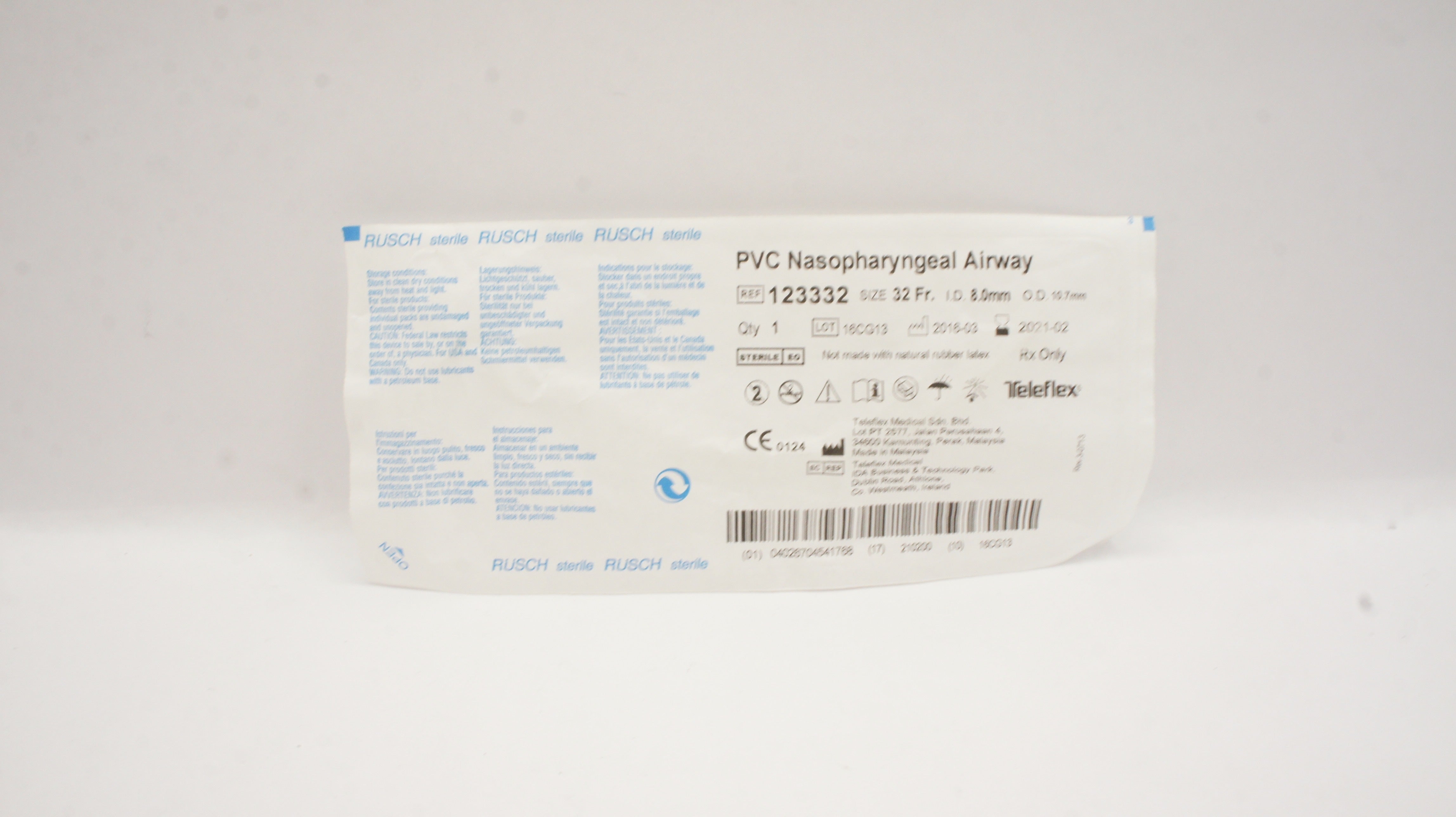 Teleflex 123332 Soft PVC Nasopharyngeal Airway 32 Fr. x 10.7mm (x)