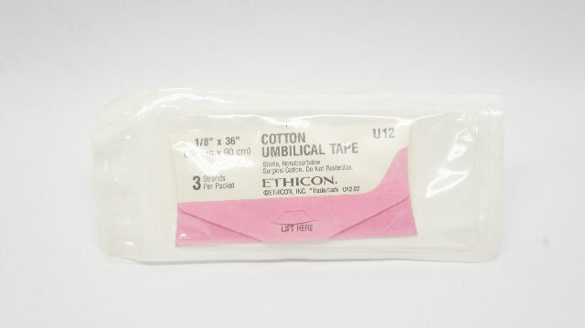 Ethicon U12 3x Cotton Umbilical Tape, 1/8inch x 36inch (x)
