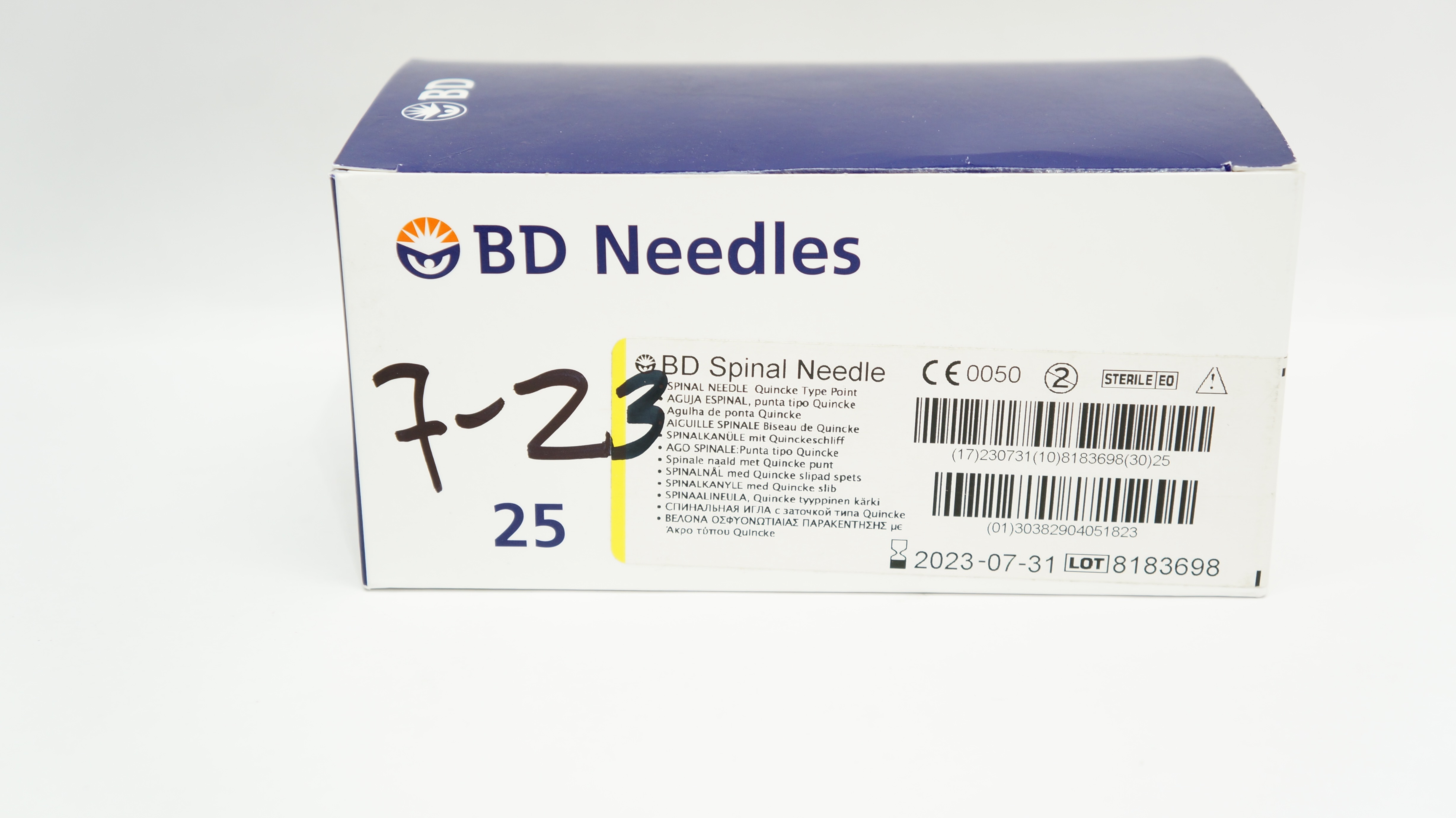BD 405182 Spinal Ndle Quincke Type Point 20Ga x 3.50inch (x) - Box of 25