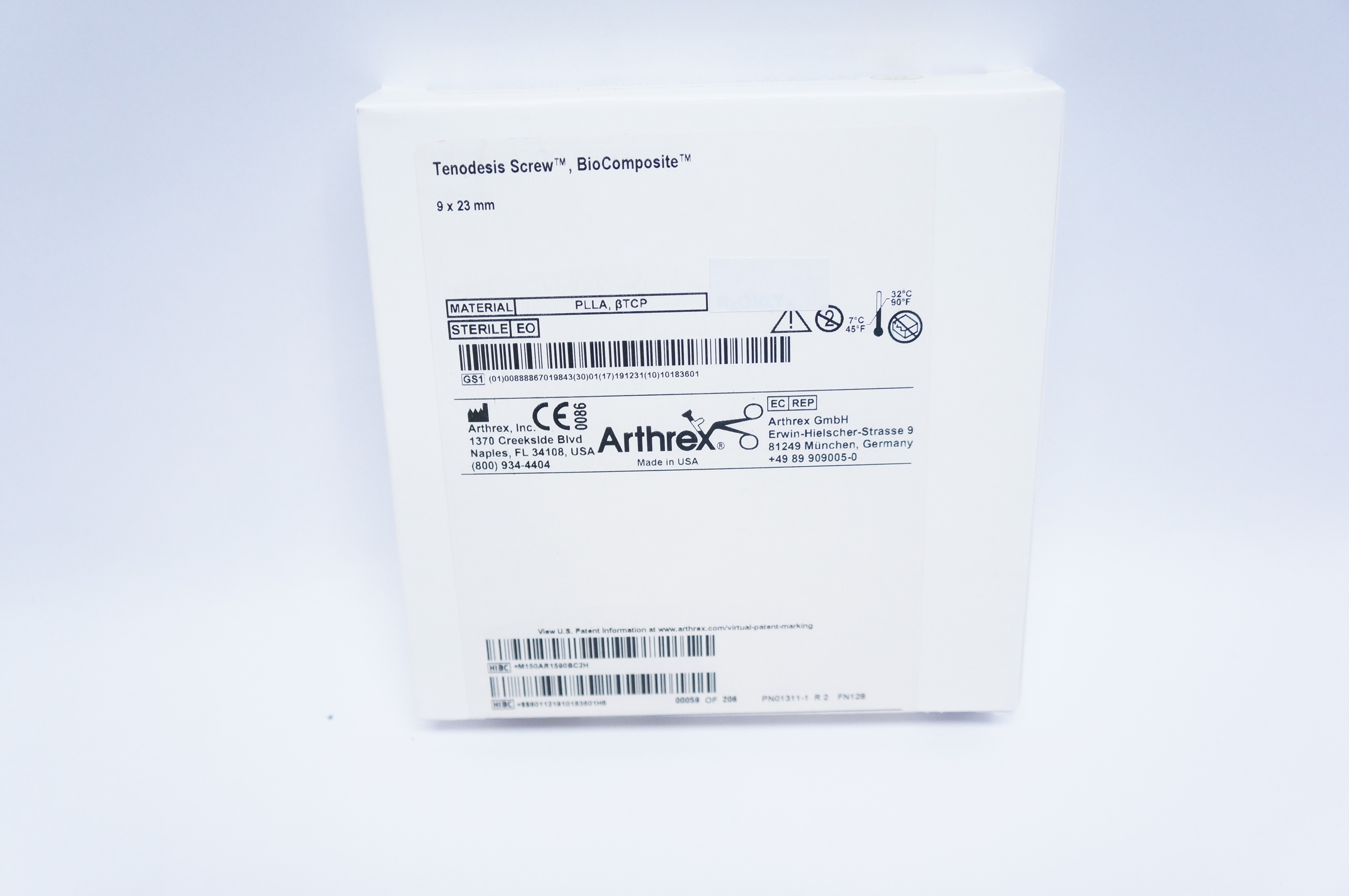 Arthrex AR-1590BC Tenodesis Screw, BioComposite 9 x 23mm (x)