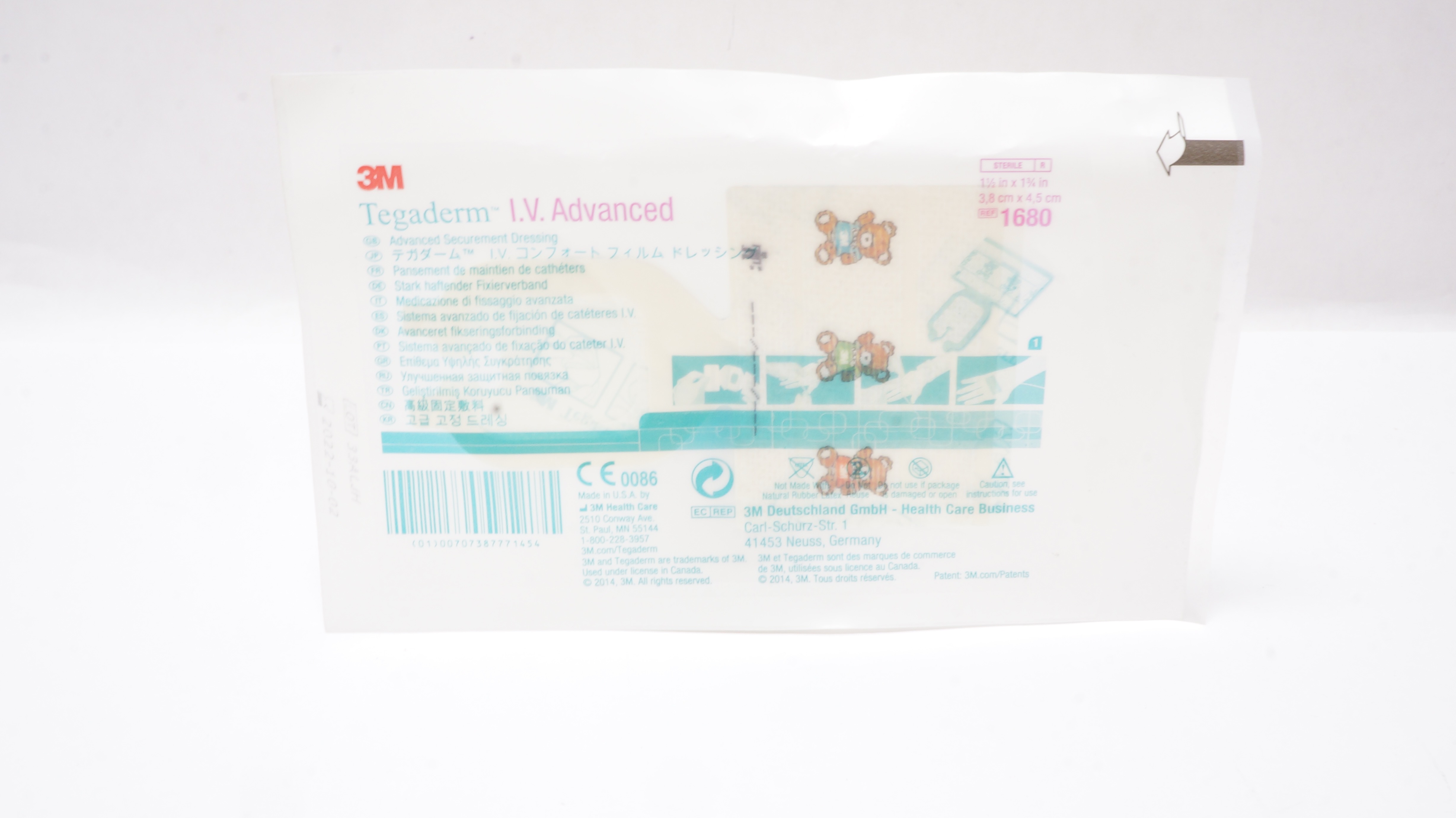 3M 1680 Tegaderm IV Advanced Securement Dressing 1-1/2inch x 1-3/4inch (x)