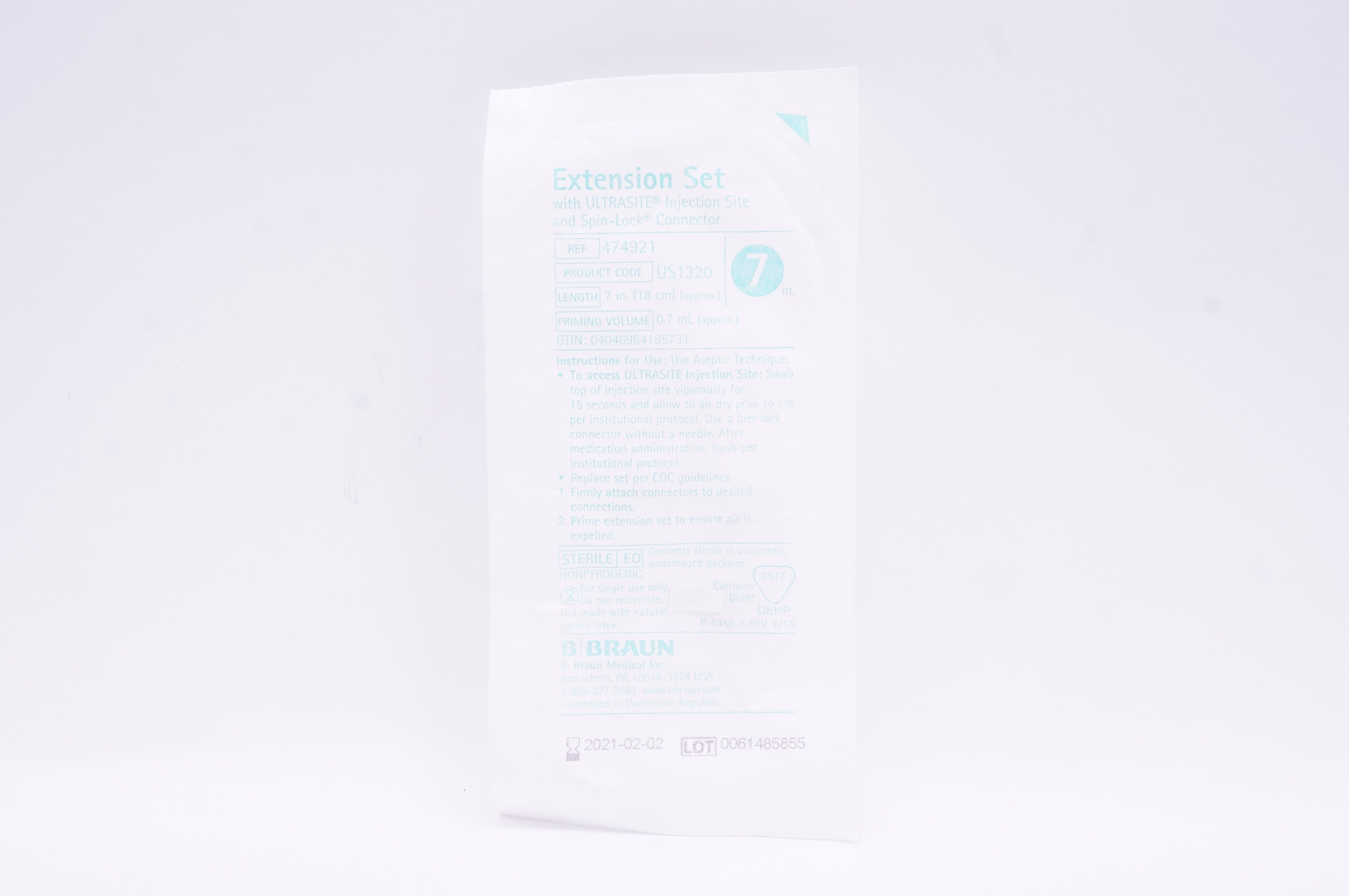 B.Braun 474921 Extension Set ULTRASITE Injection Site & Connector 7inch (x)