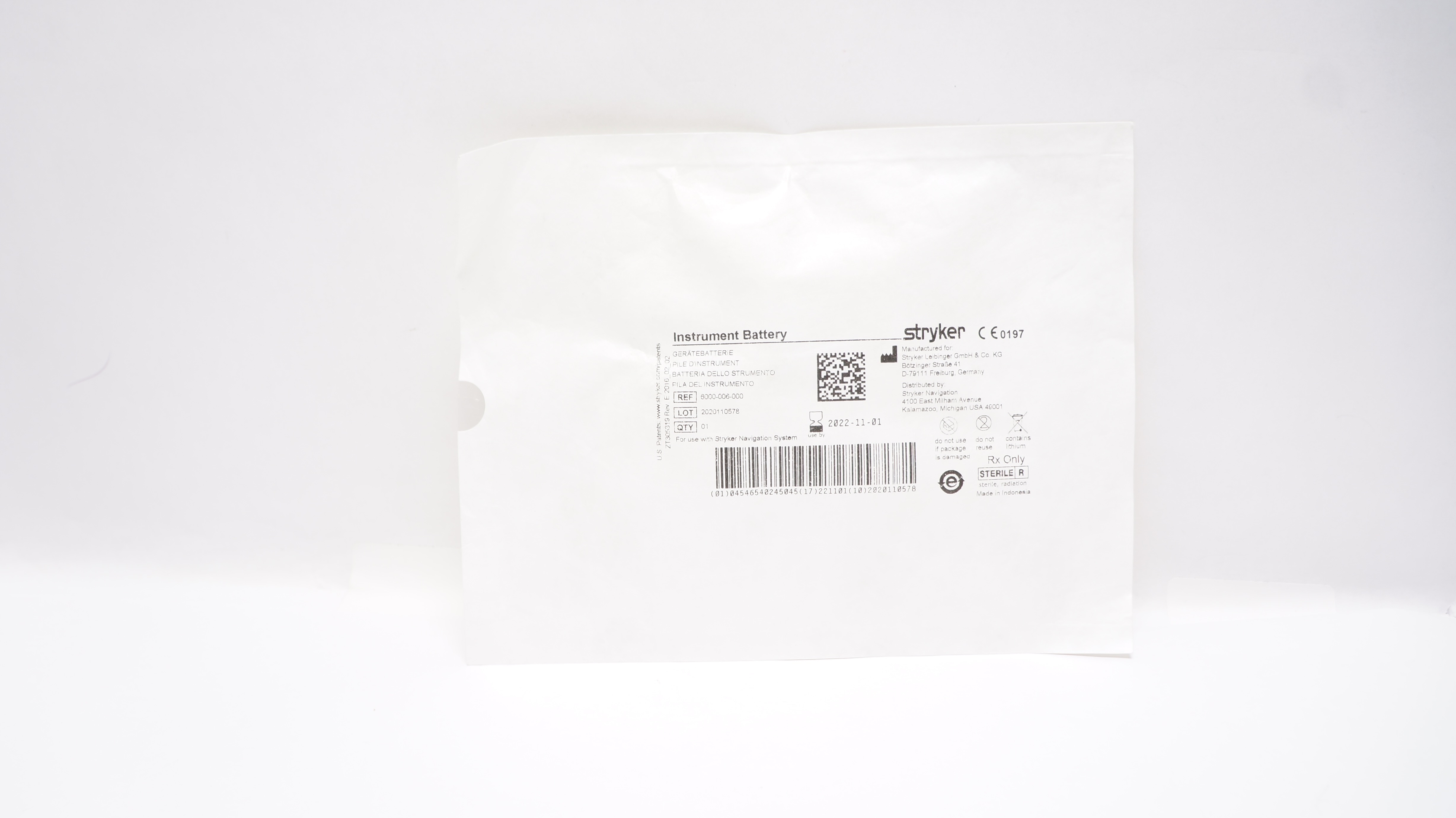 Stryker 6000-006-000 Instrument Battery (x)