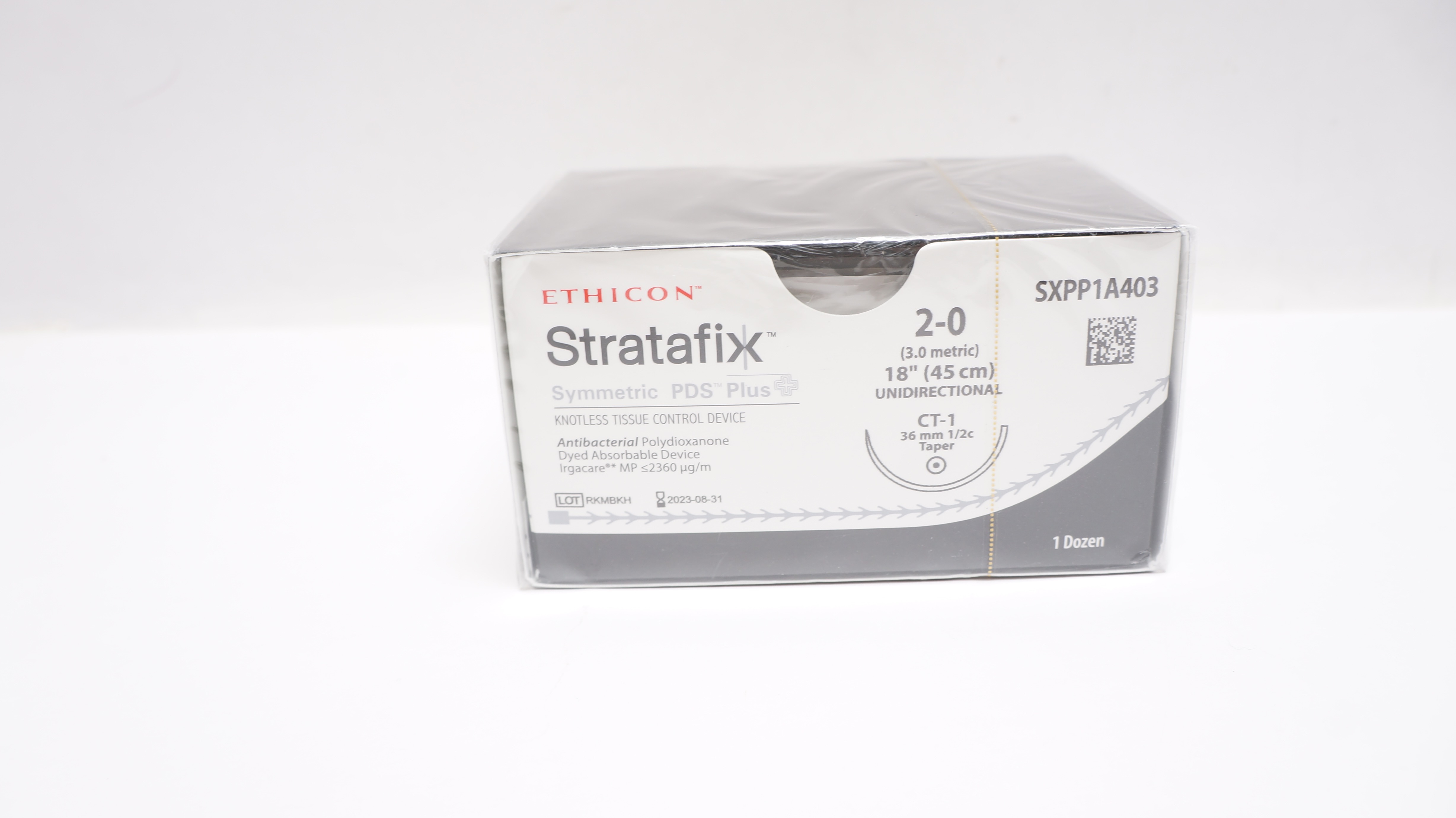 Ethicon SXPP1A403 2-0 Symmetric PDS Plus CT-1 36mm 1/2c Taper 18in (x)-Box of 12
