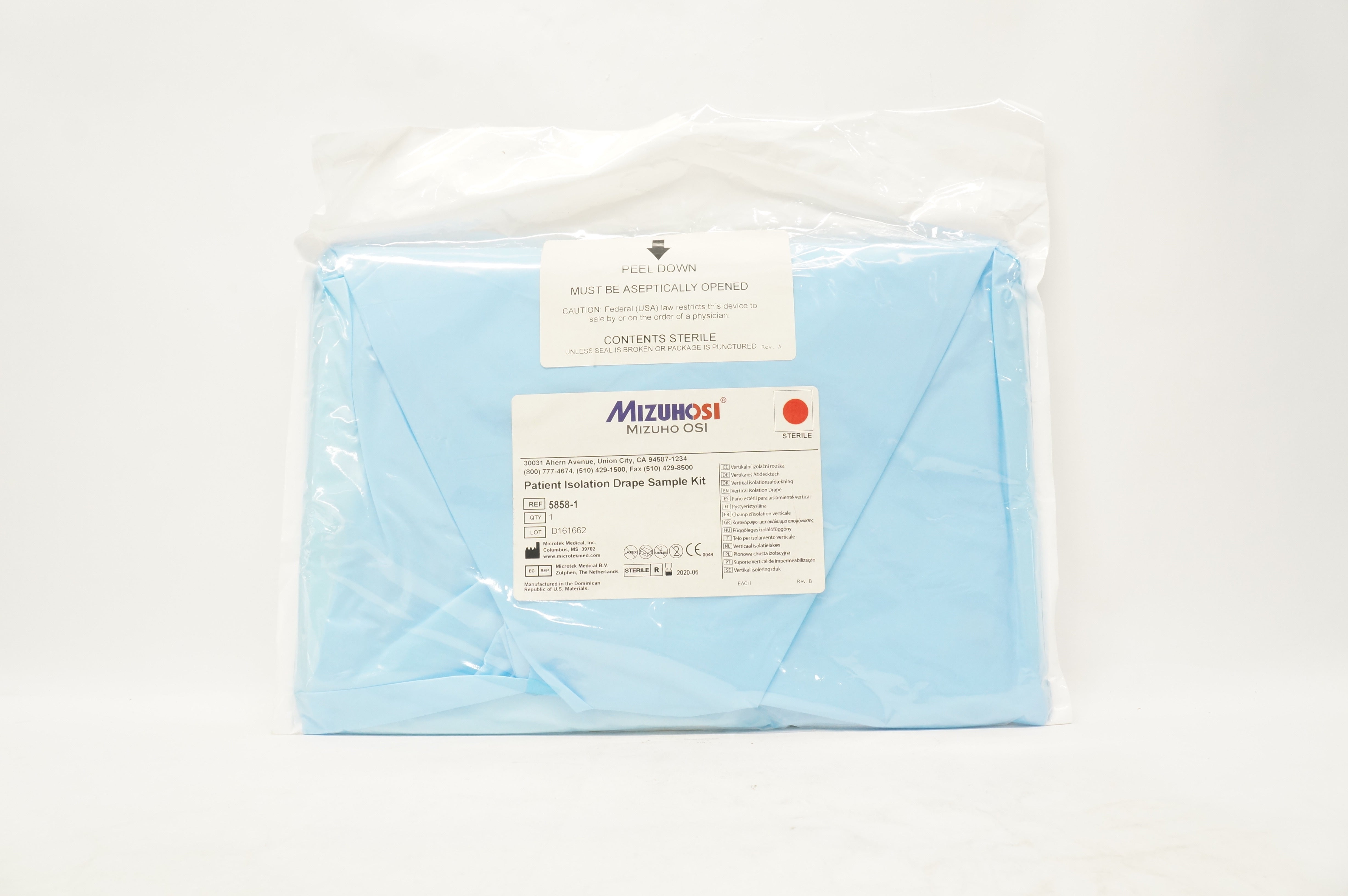 Mizuhosi OSI 5858-1 Patient Isolation Drape Sample Kit (x)