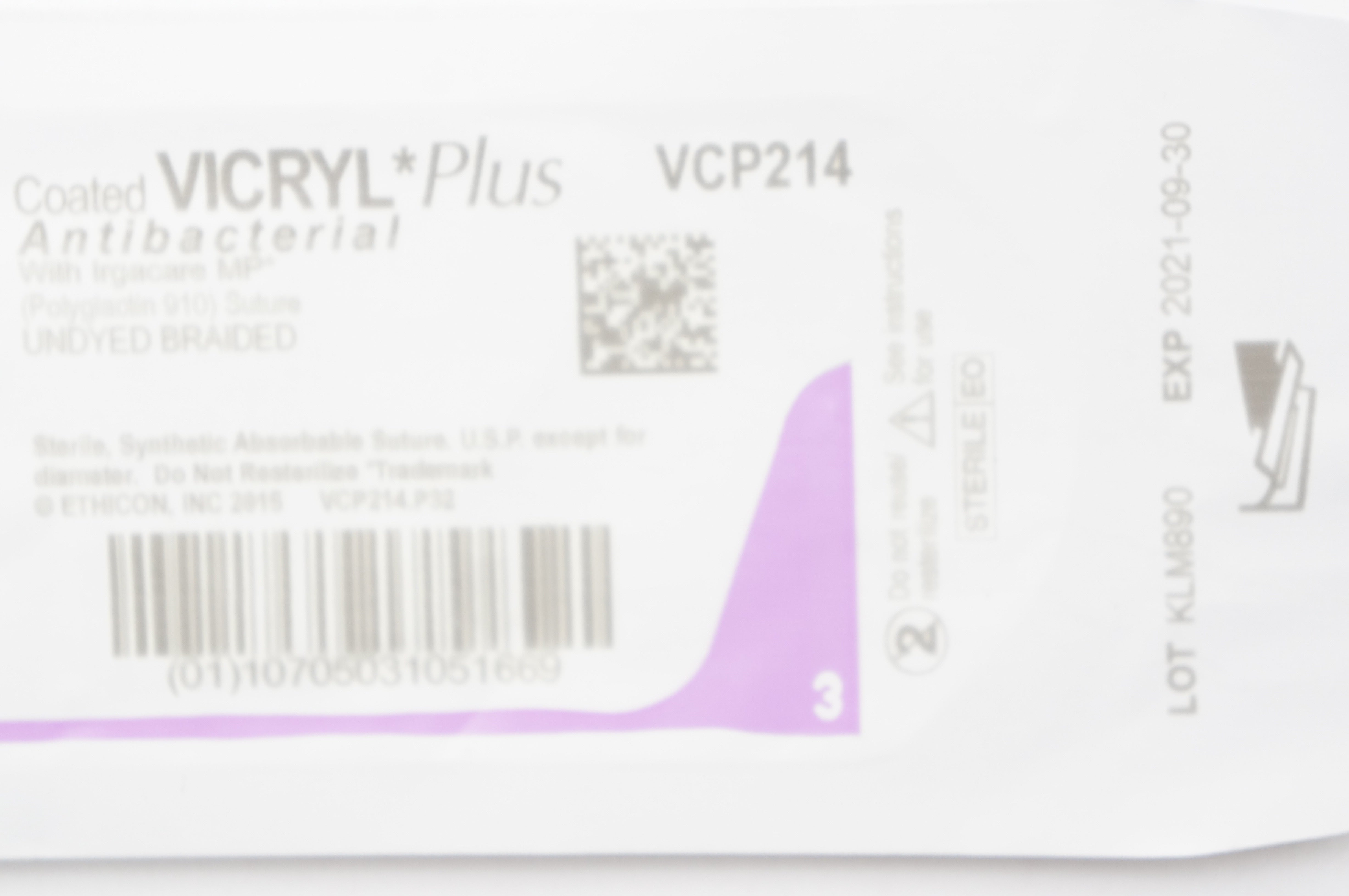 Ethicon VCP214 4-0 Coated Vicryl Plus Stre RB-1 17mm 1/2c Taper, 27inch (x)