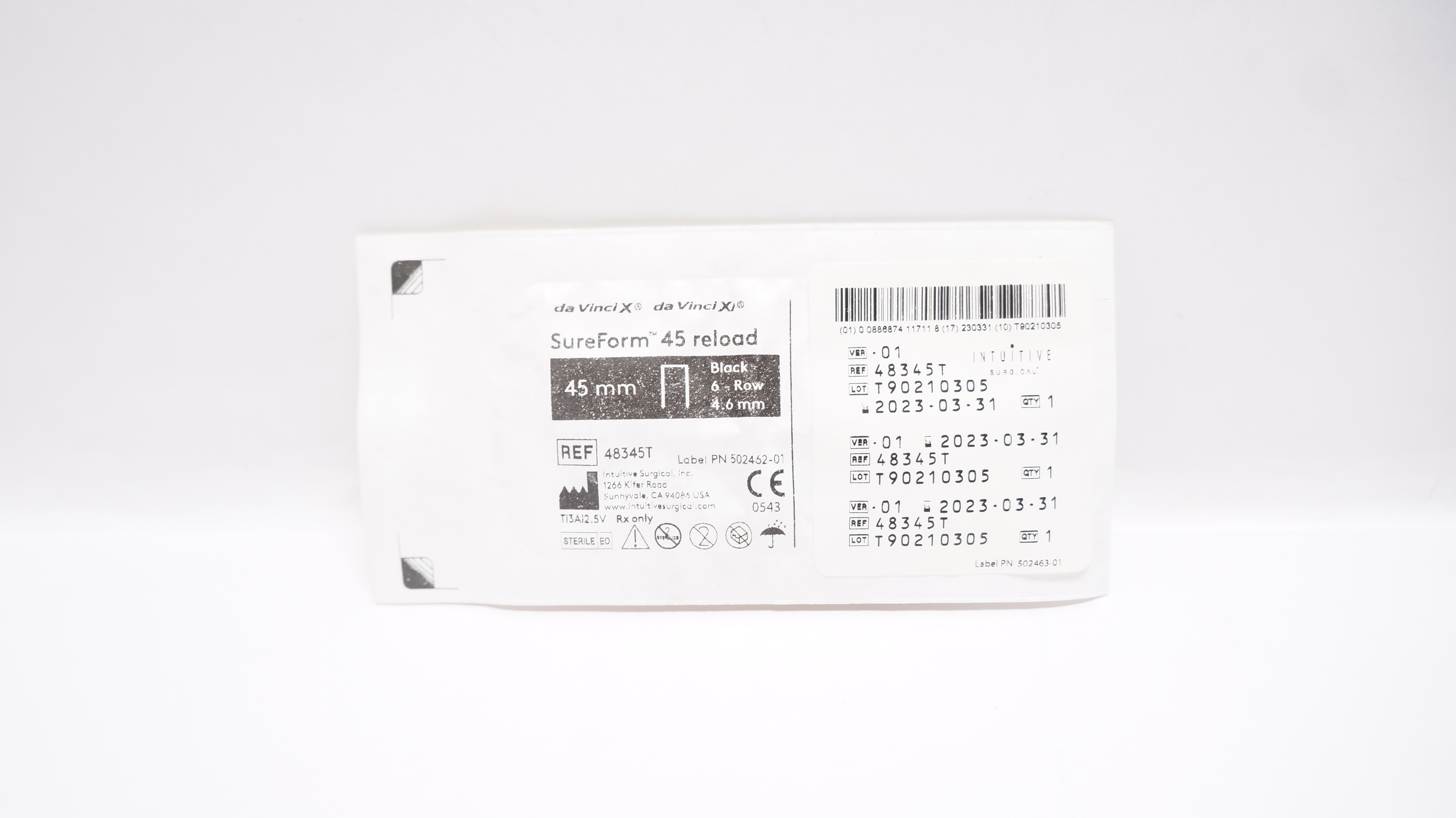 Intuitive 48345T da Vinci X / Xi SureForm 45mm Reload Black 6-Row (x)