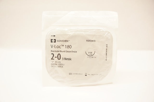Covidien VLOCL0615 2-0 V-Loc 180 Wound Closure Device V-20 Taper 1/2 26mm 12inch