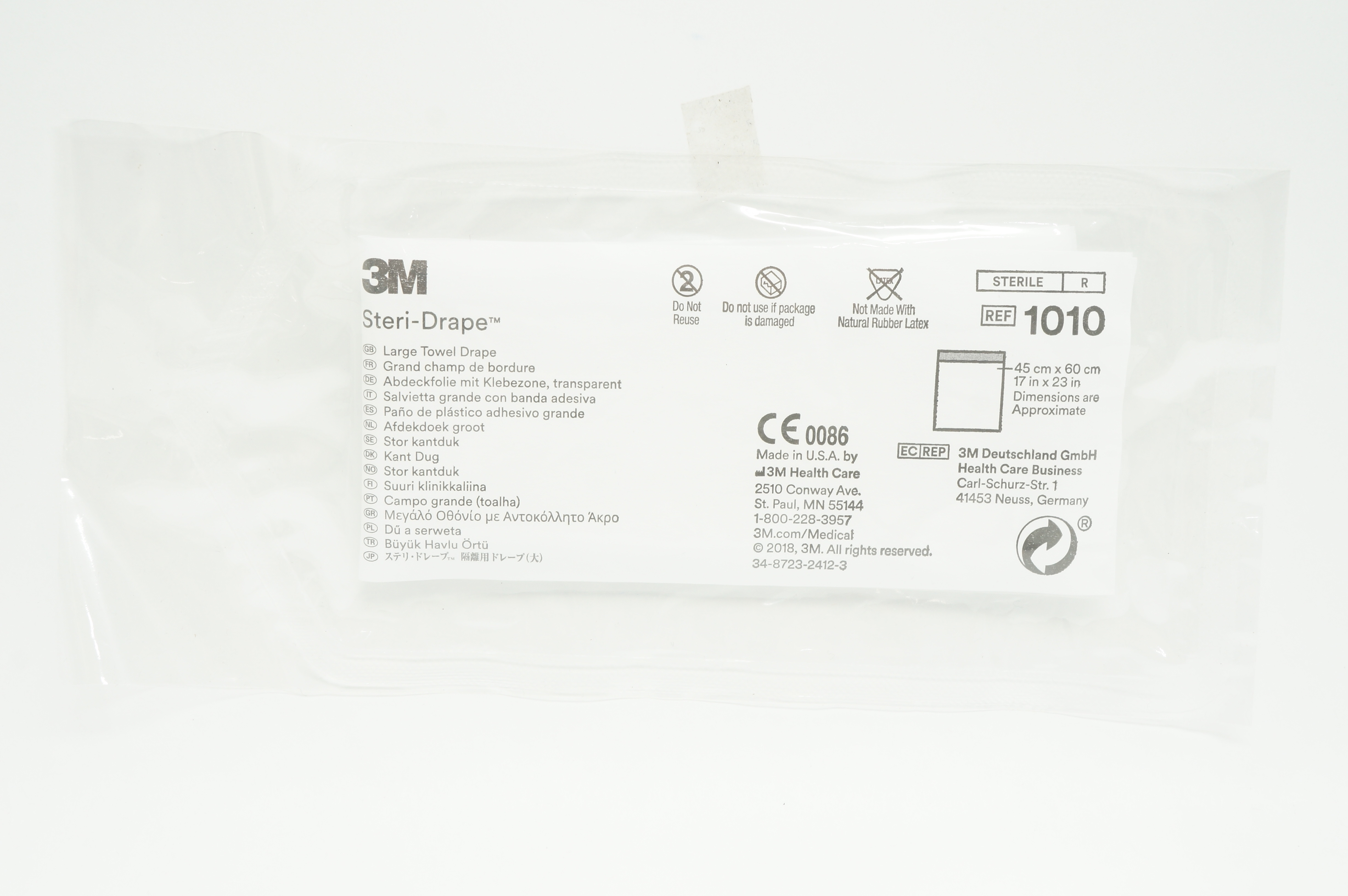 3M 1010 Steri-Drape Large Towel Drape 17 inch x 23 inch