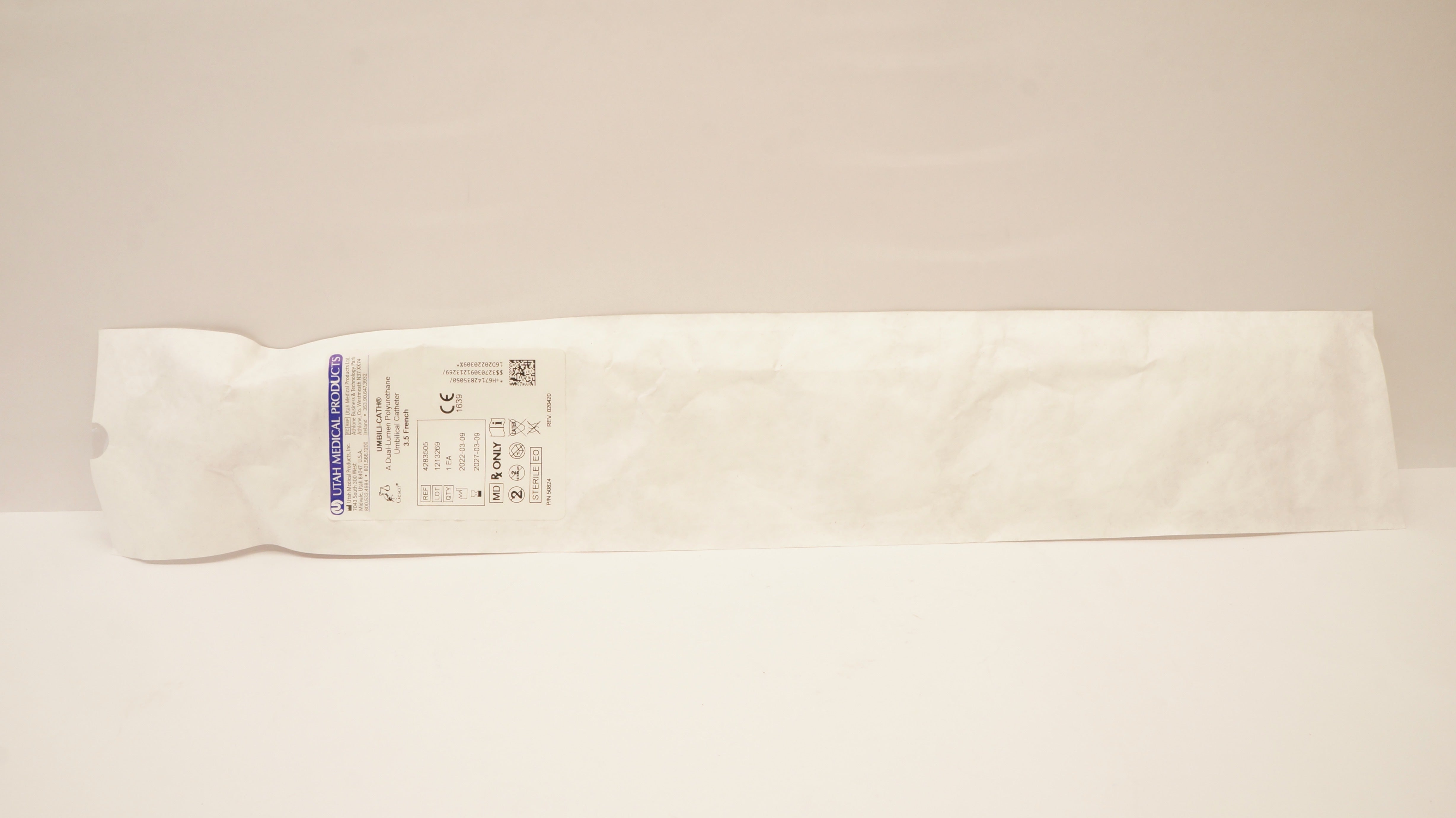 Utah Medical 4283505 Umbili-Cath a Dual-Luman Polyurethane Umbilical Cath. 3.5F