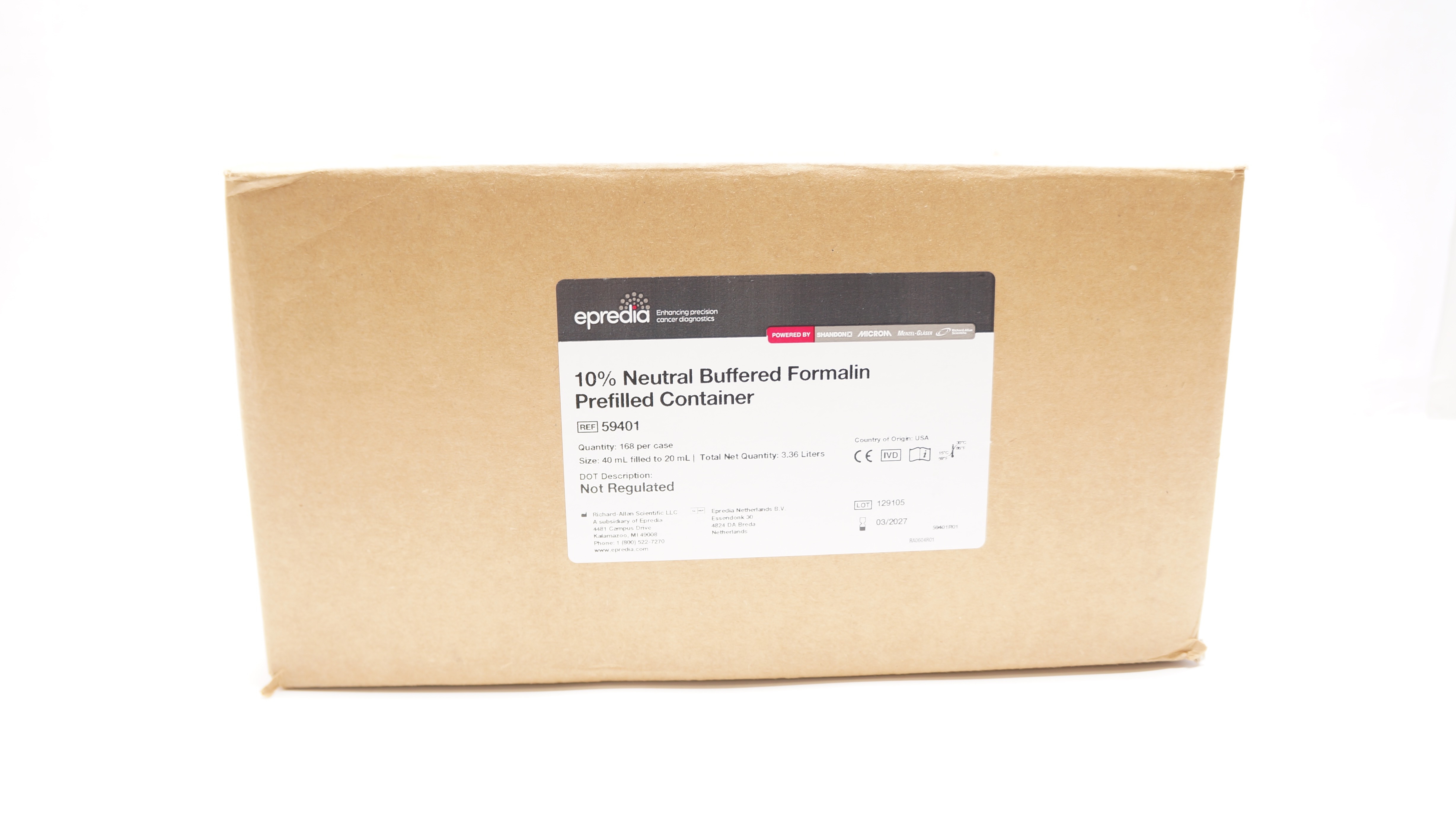 Richard-Allan 59401 10% Buffered Formalin Specimen Containers - Case of 168