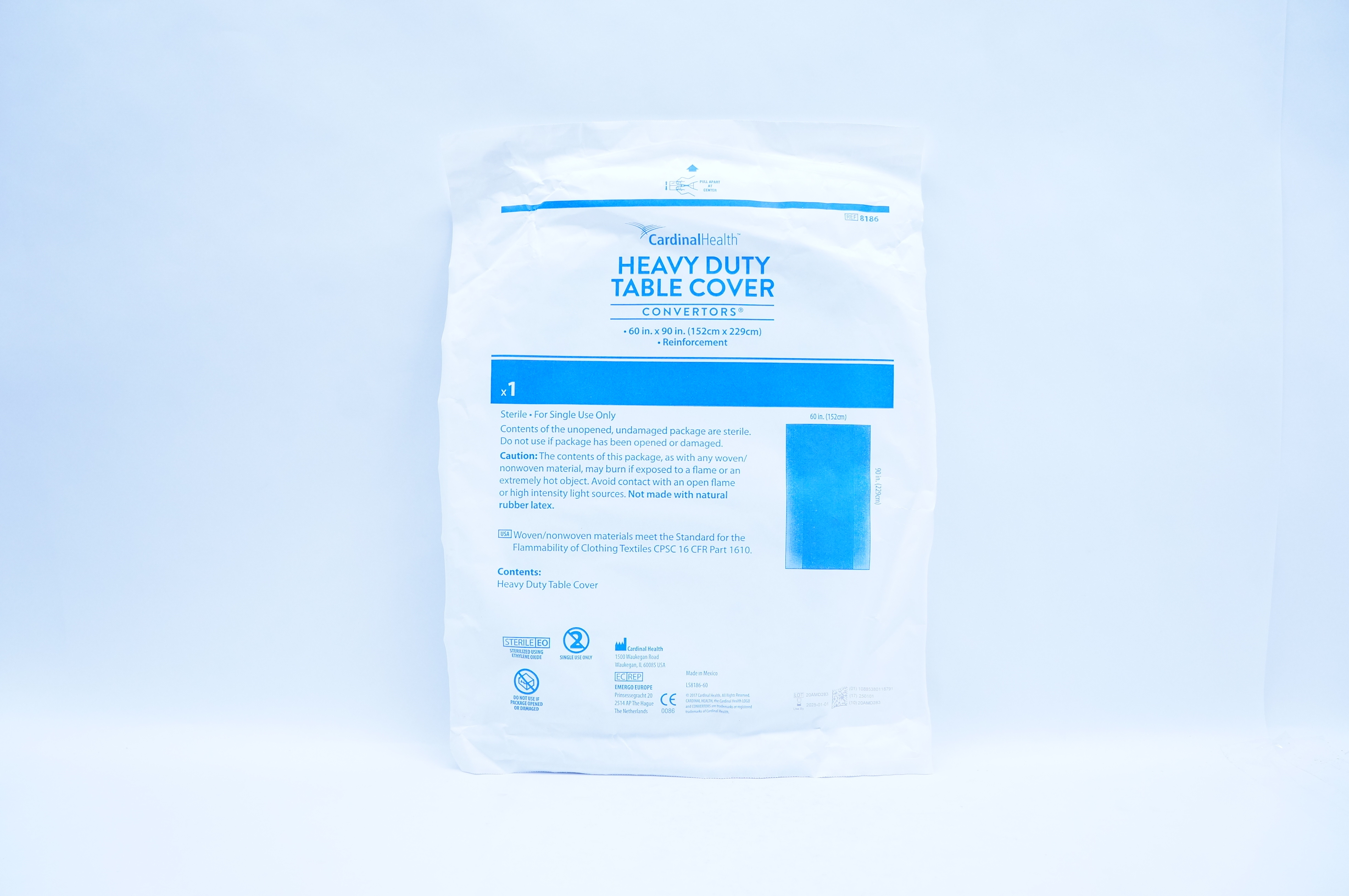 Cardinal Health 8186 Convertors Heavy Duty Table Cover 60inch x 90inch