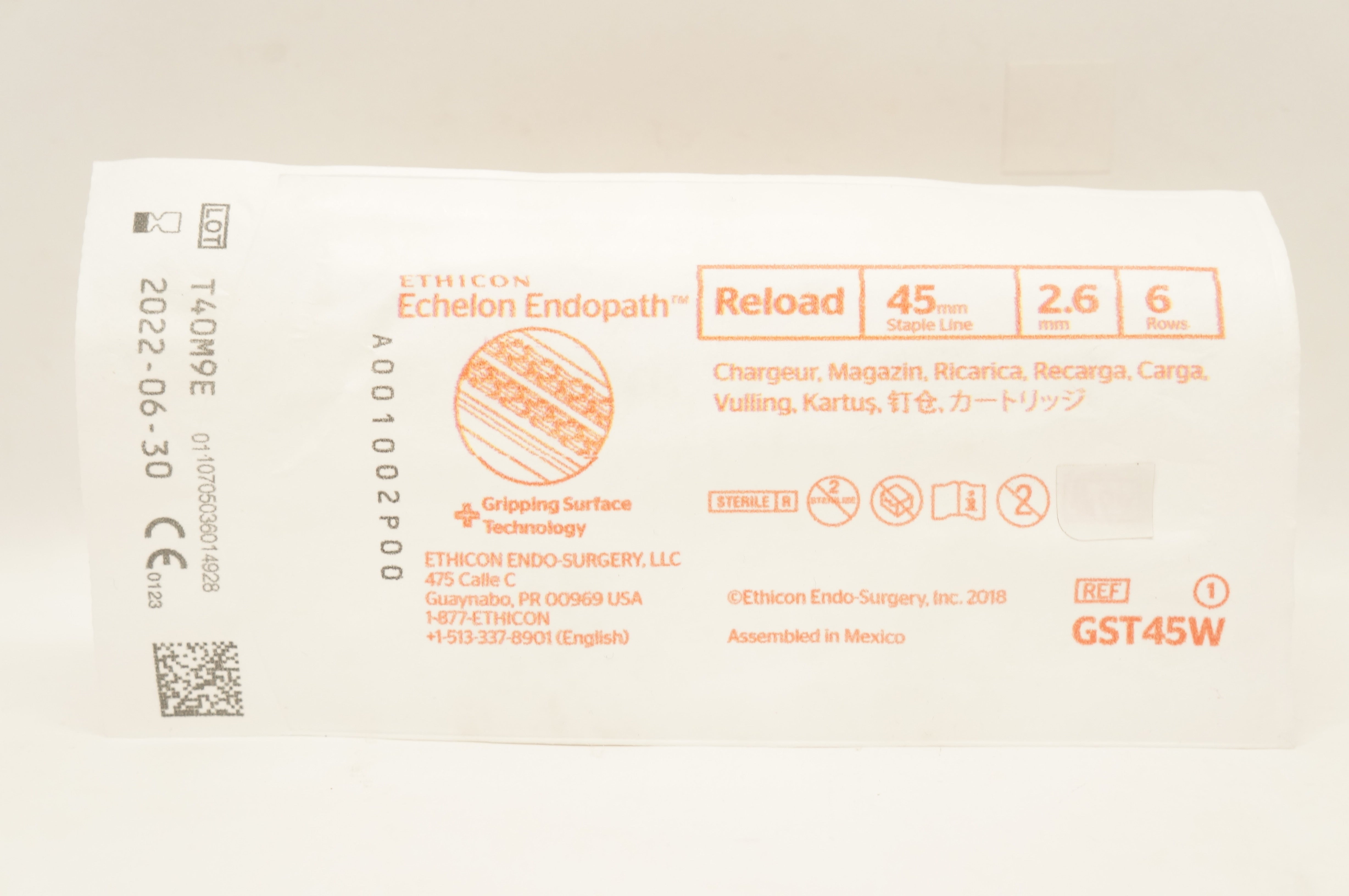 Ethicon GST45W Echelon Endopath Reload 45mm x 2.6mm 6 Rows