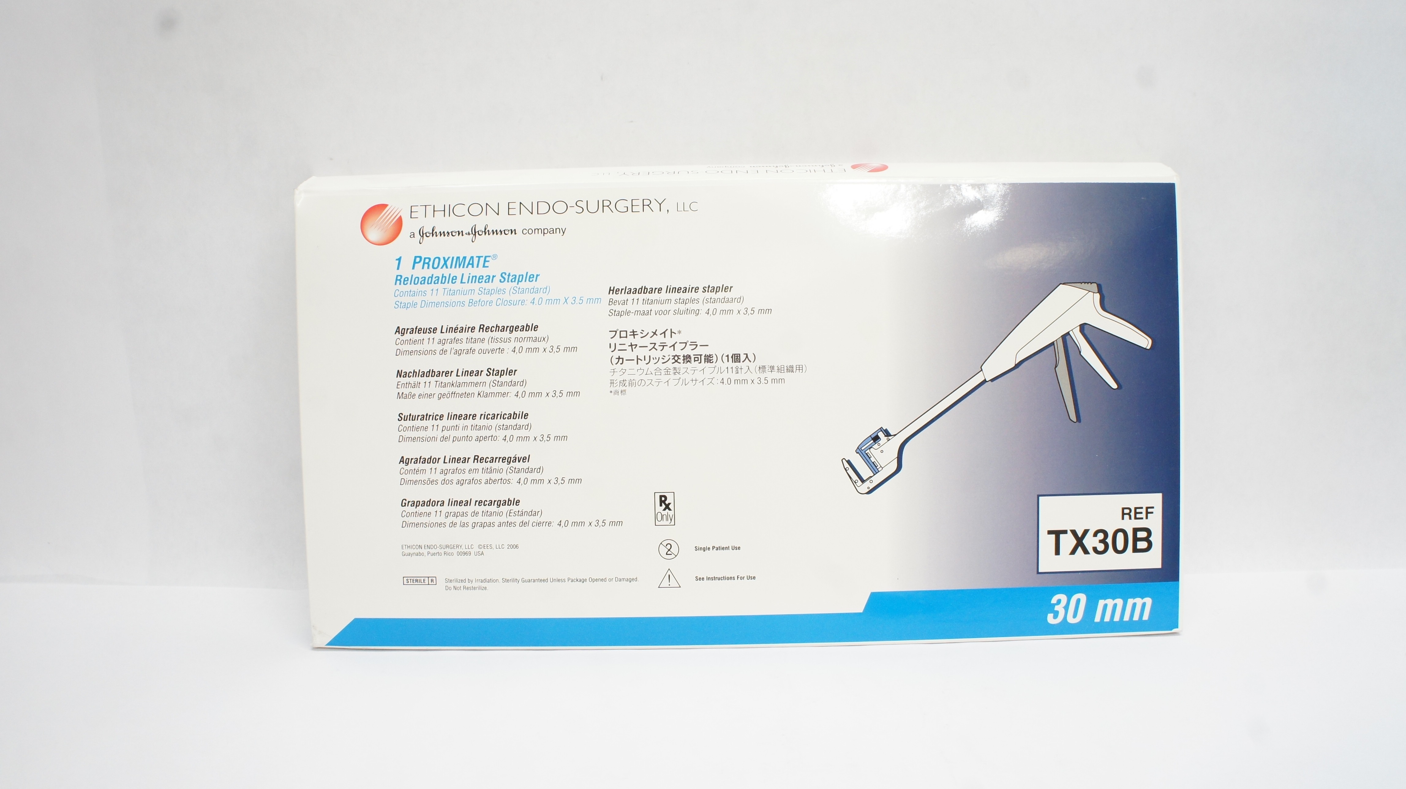 Ethicon TX30B 1 Proximate Reloadable Linear Stapler 30mm x 4.00mm x 3.5mm (x)