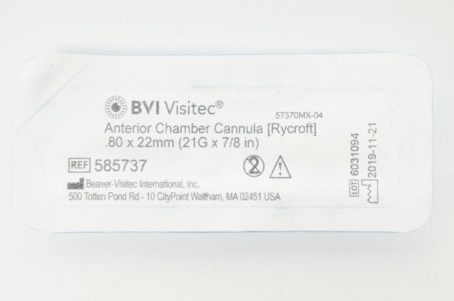 BVI Visitec 585737 Anterior Chamber Cannula 21G x 7/8inch