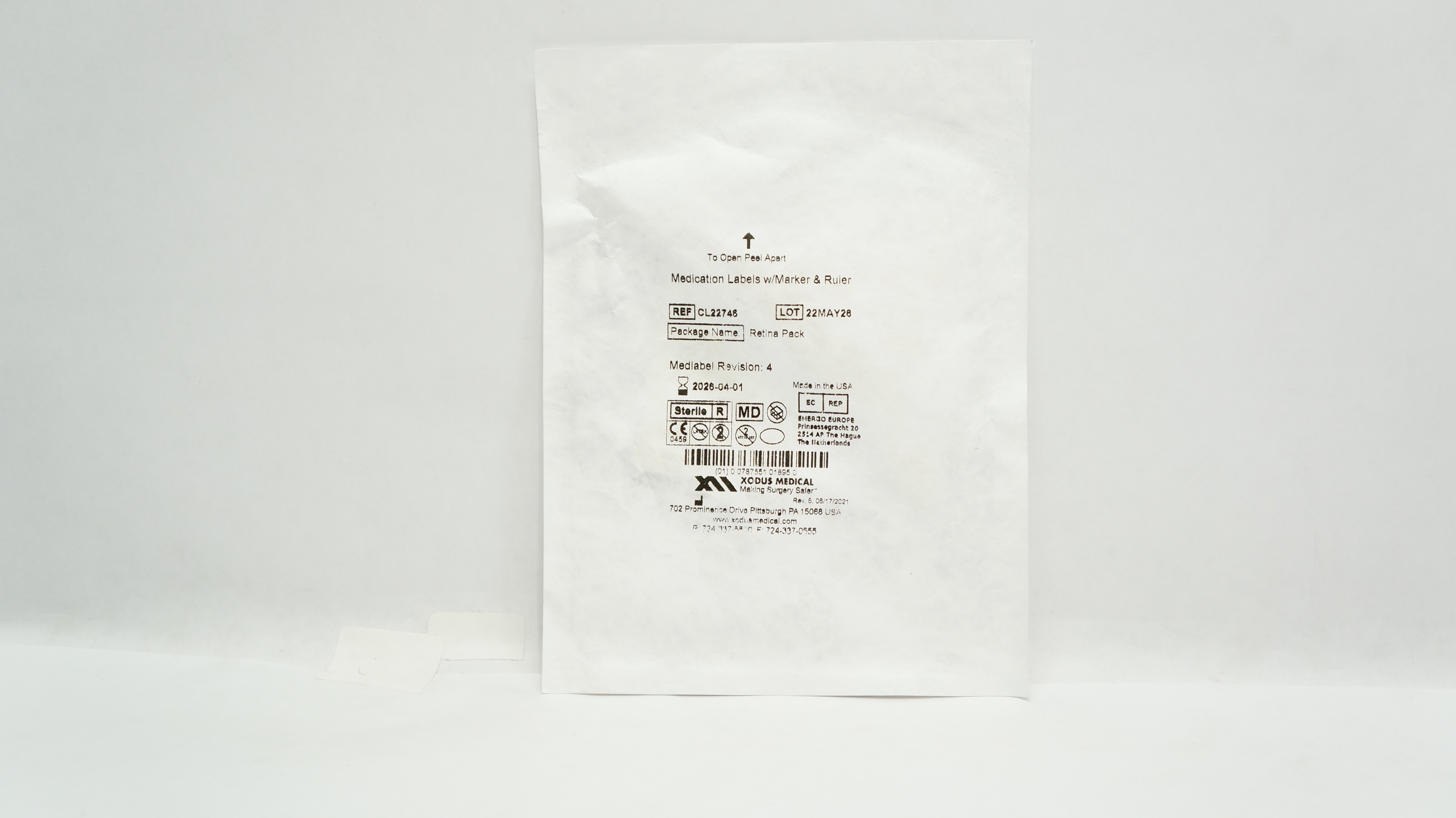 Xodus Medical CL22746 Medication Labels w/Marker & Ruler, Medlabel Revision 4