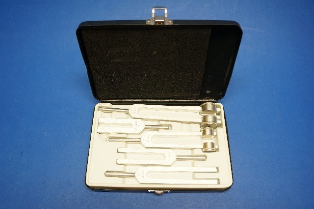 MILTEX 5 Piece Tuning Fork Set In Case 512 C, 1024 C, 256 C, 2048 C, 128 C