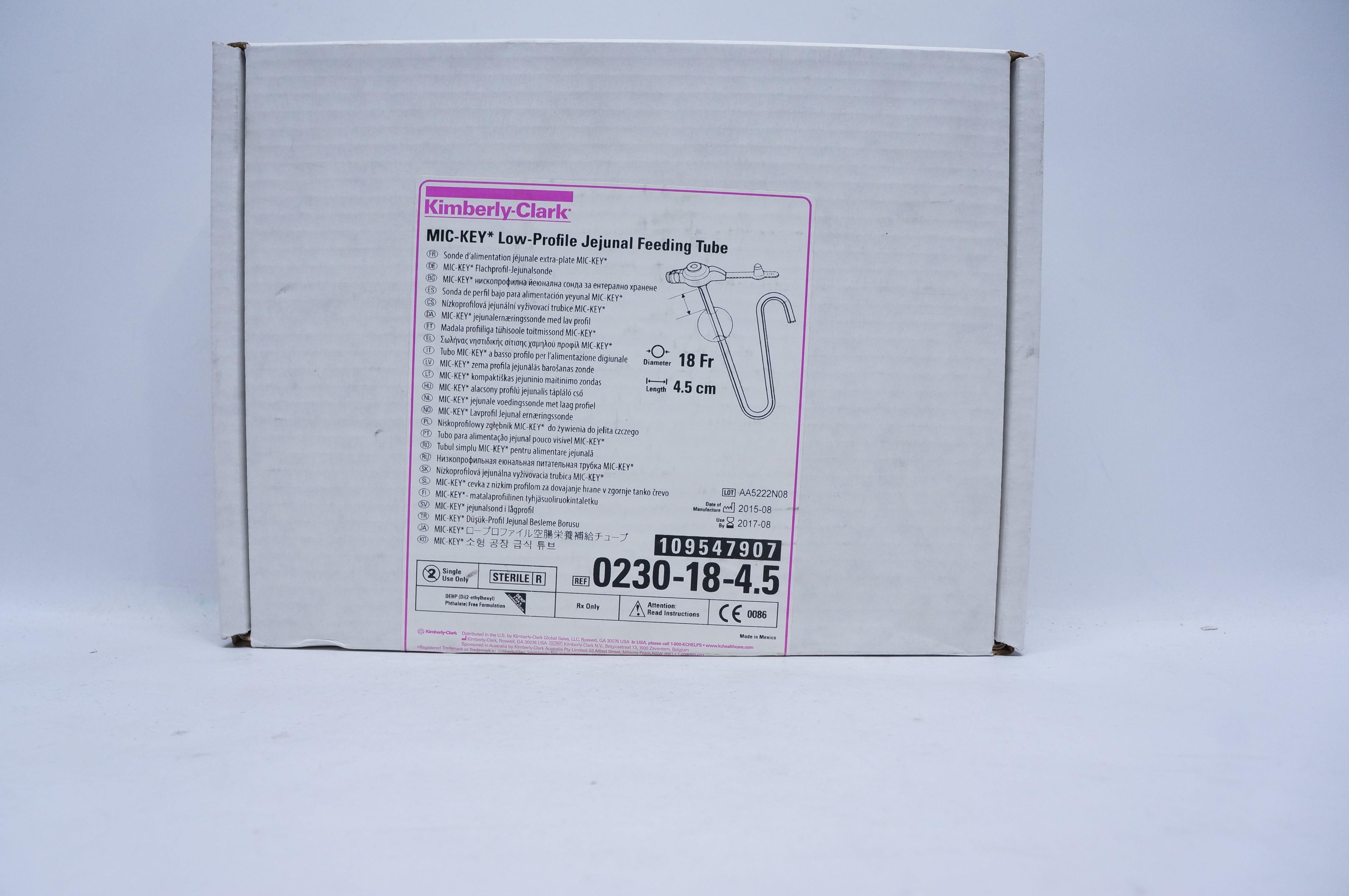 Kimberly-Clark 0230-18-4.5 MIC-KEY Low-Profile Jejunal Feeding Tube 4.5cm (x)