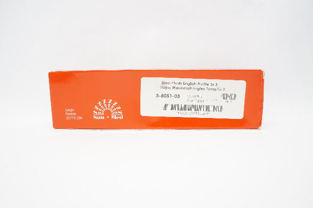 SunMed 5-5051-03 Laryngoscope Macintosh English Profile Sz 3