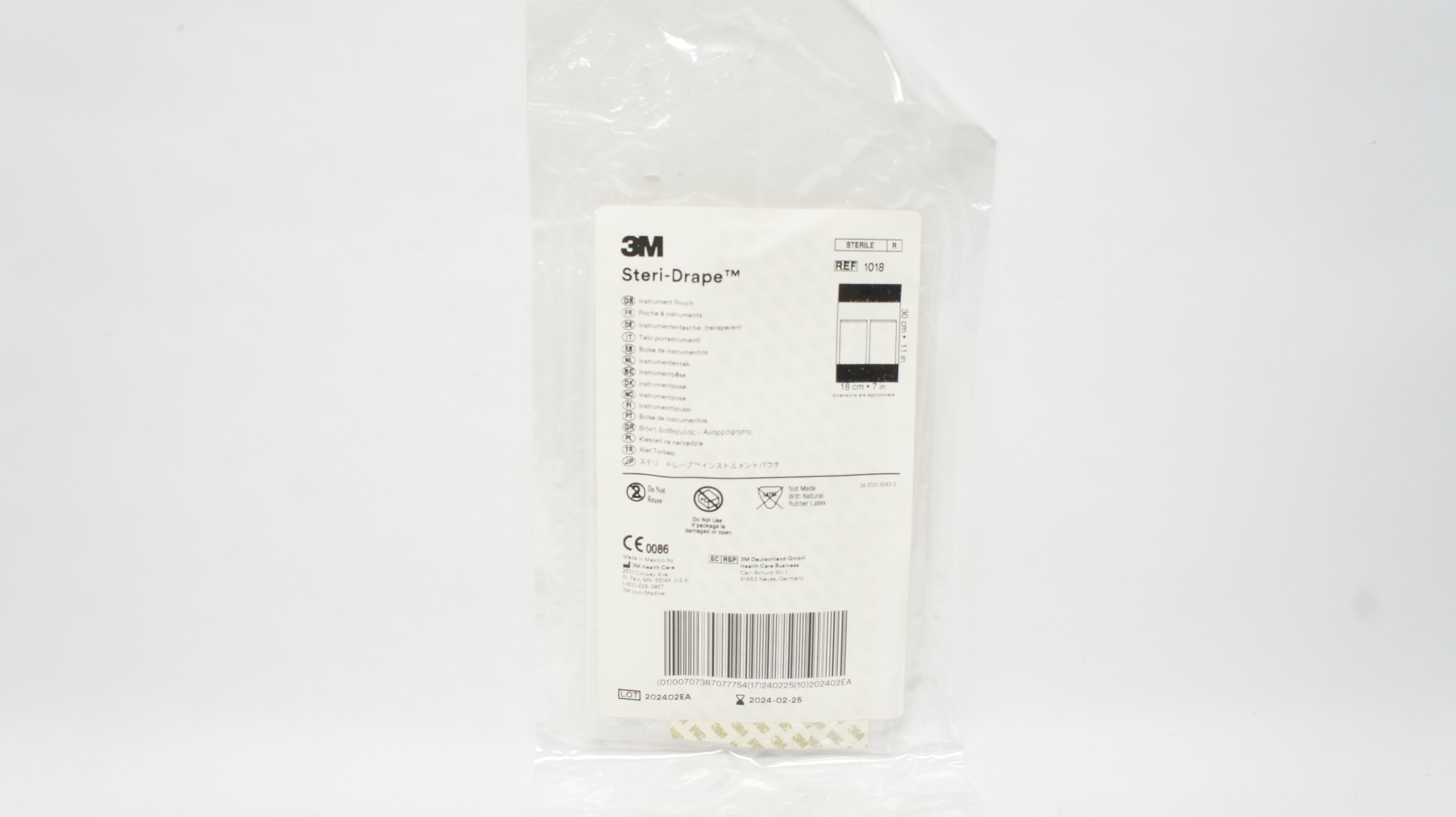 3M 1018 Steri-Drape Instrument Pouch 11inch x 7inch