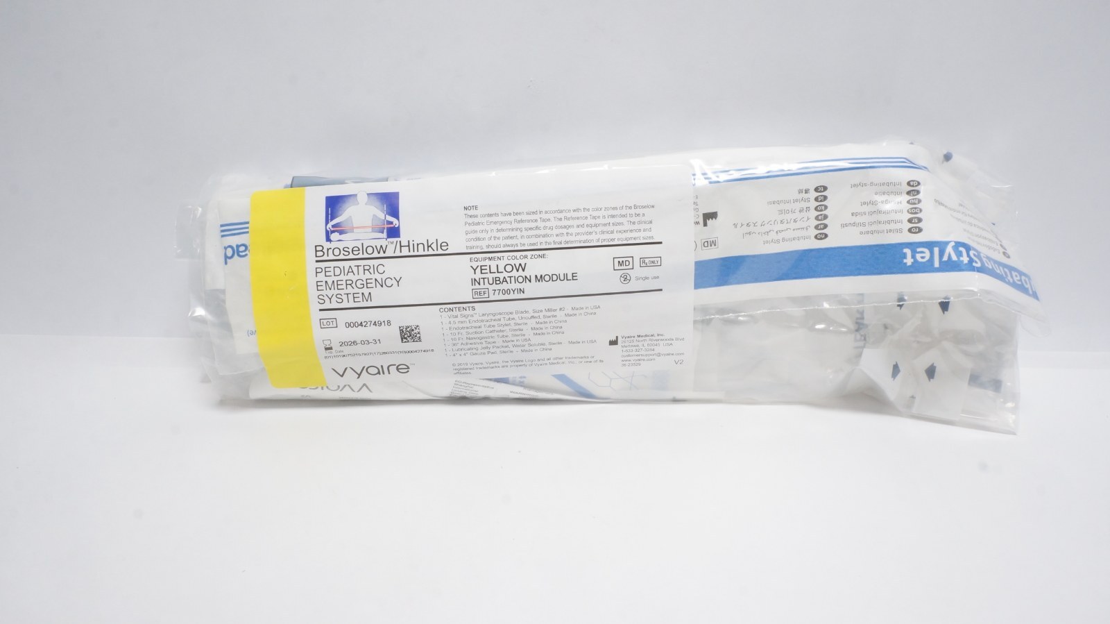 Vyaire 7700YIN Broselow/Hinkle Pediatric Emergency System Yellow