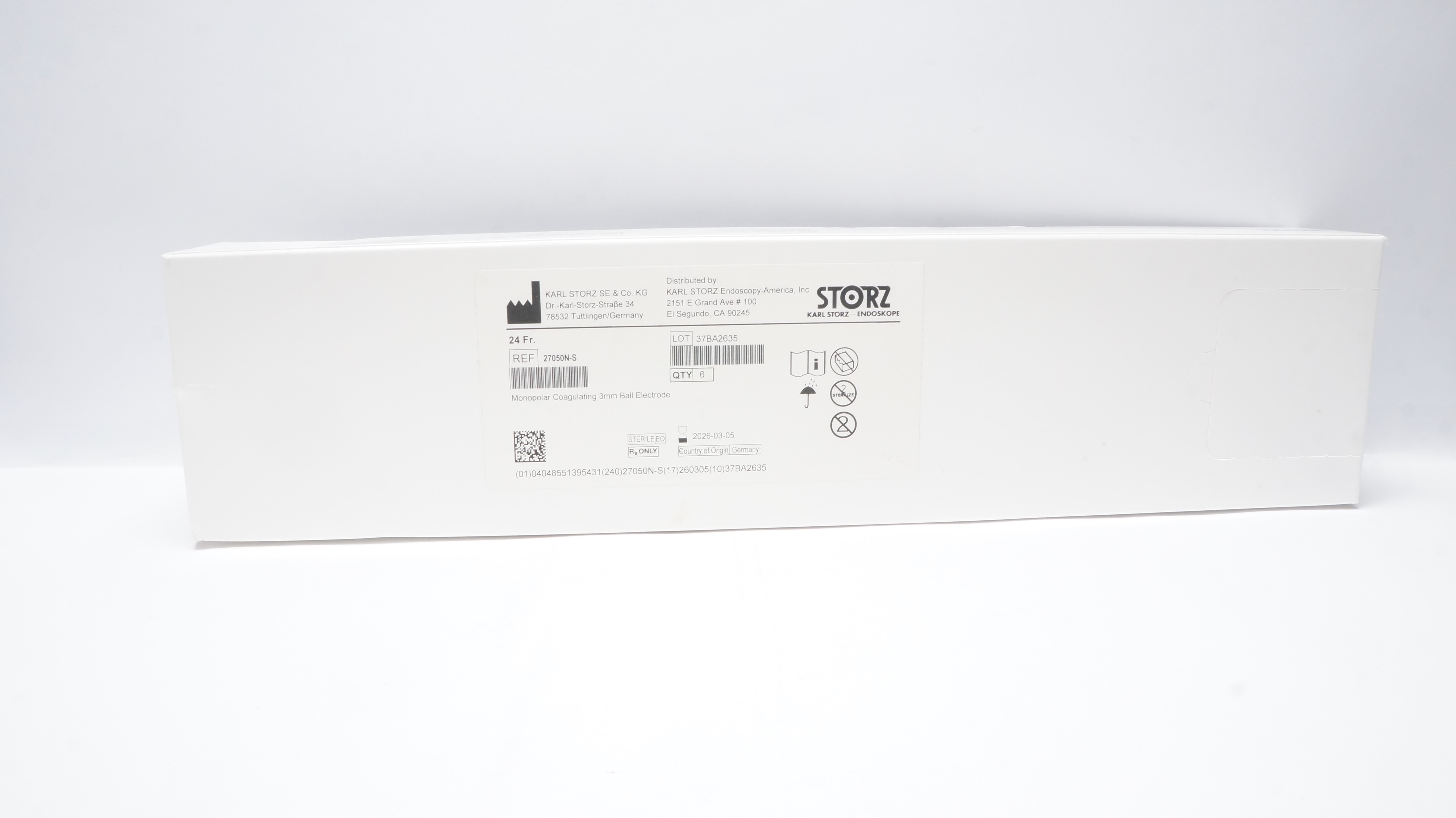 Karl Storz 27050N-S Monopolar Coagulating 3mm Ball Electrode 24Fr - Box of 6