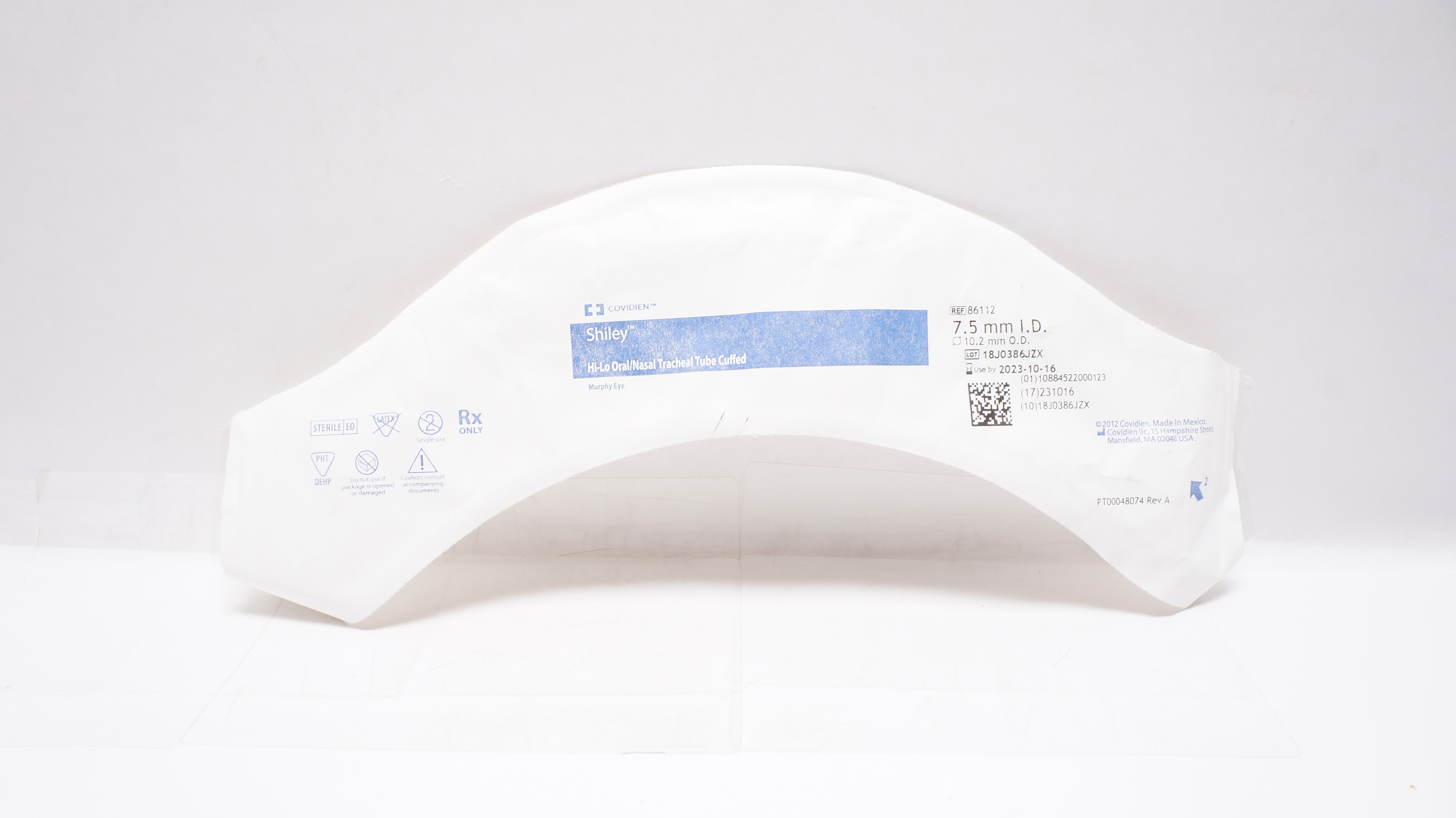 Covidien 86112 Mallinckrodt Hi-Lo Oral/Nasal Tracheal Tube 7.5 ID x 10.2mm OD(x)