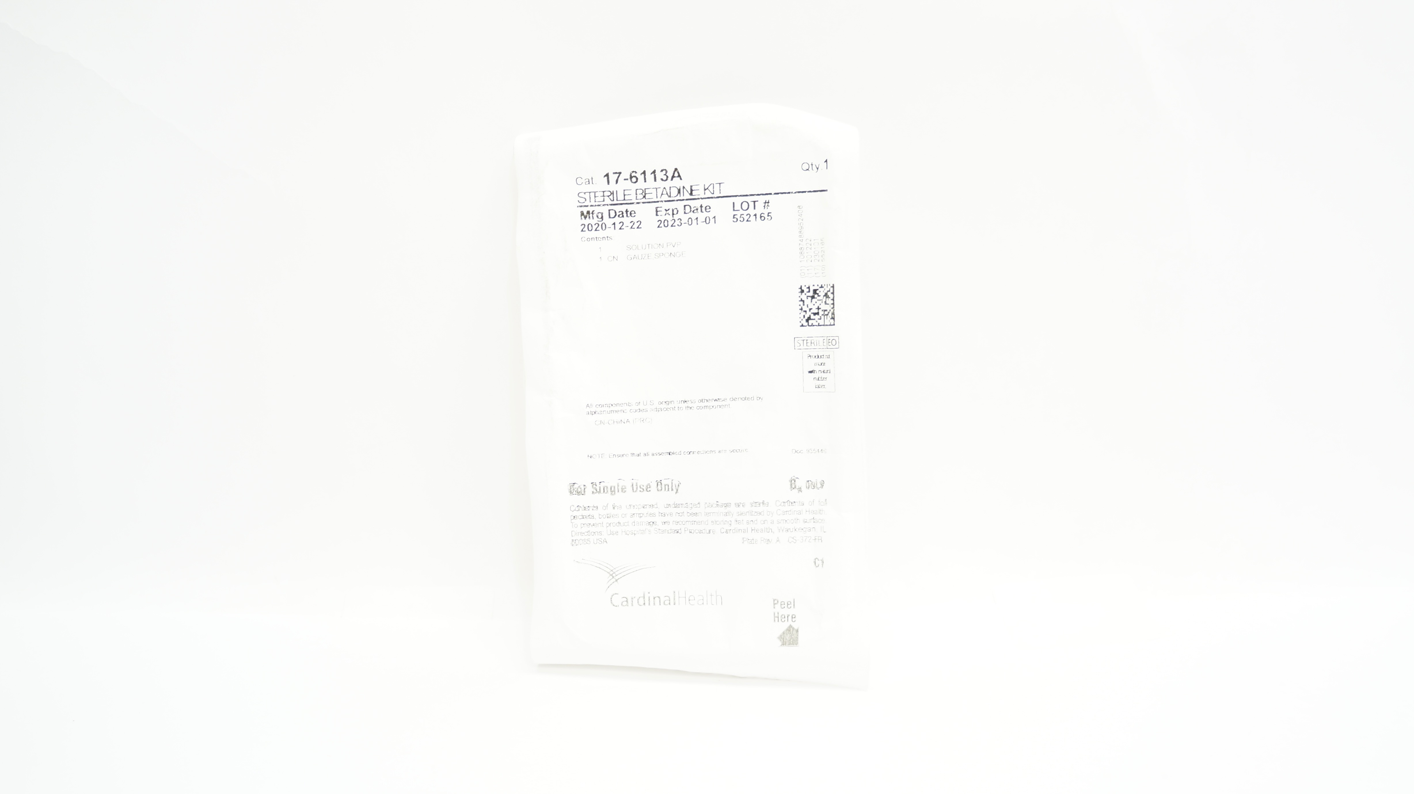 Cardinal Health 17-6113A Sterile Betadine Kit (x)