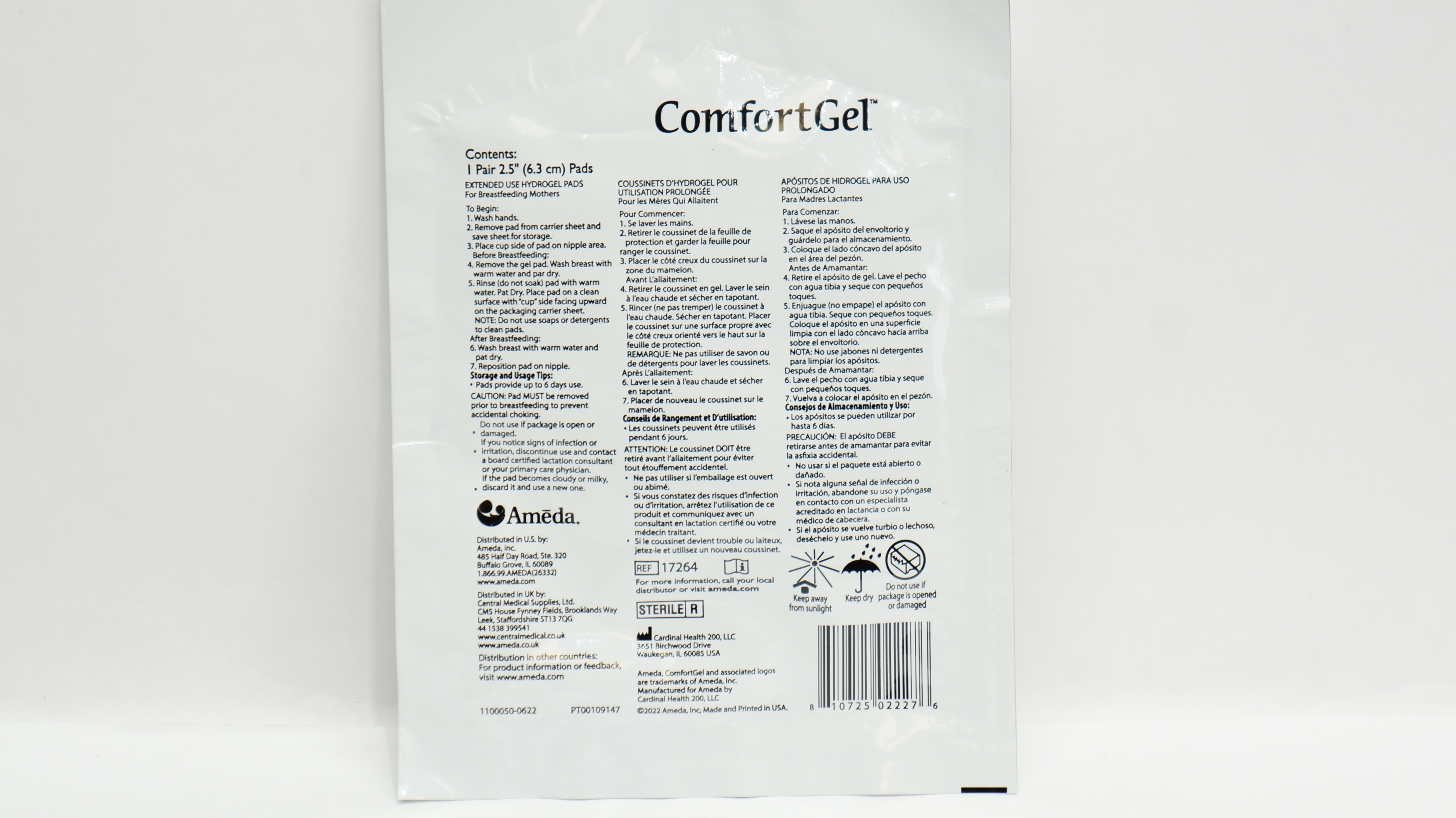 Cardinal Health 17264 Comfort Gel 2.5inch Pads - 1Pair
