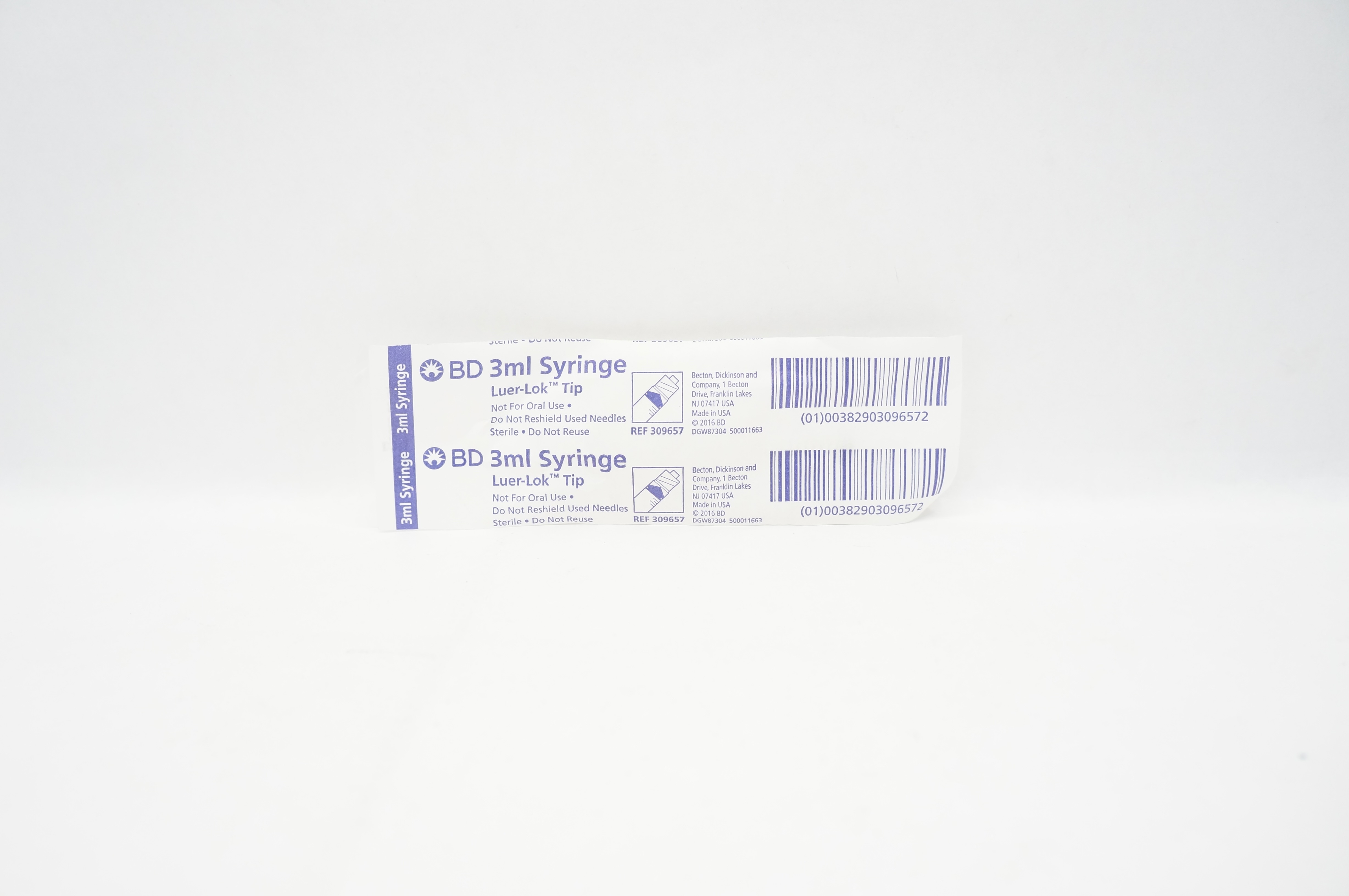 BD 309657 Plastipak Luer-Lok Tip, 3mL Syringe