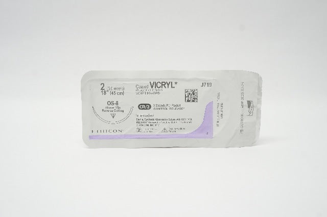 Ethicon J719 2 Coated VICRYL, OS-8, 40mm 1/2c Reverse Cutting, 18inch
