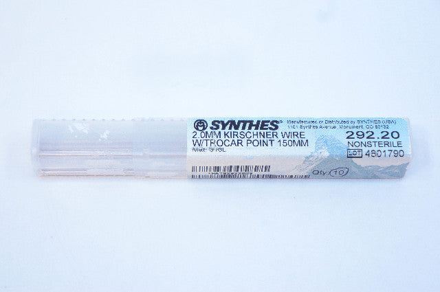 Synthes 292.20 2.0mm Kirschner Wire W/Trocar Point 150mm ~ Pack of 10