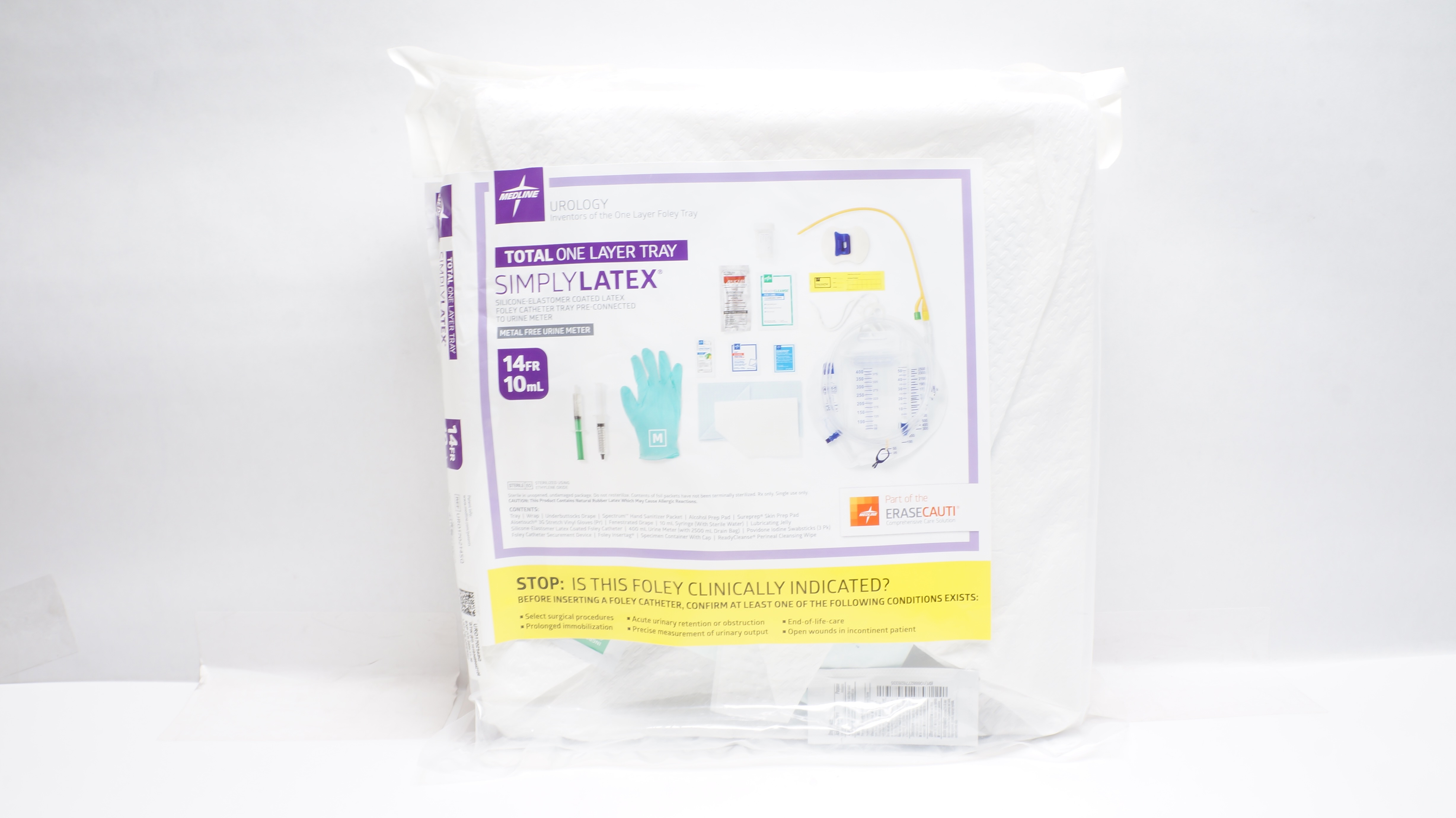 Medline URO170214SQ SimlyLatex Foley Cath. Tray 14Fr x 10mL