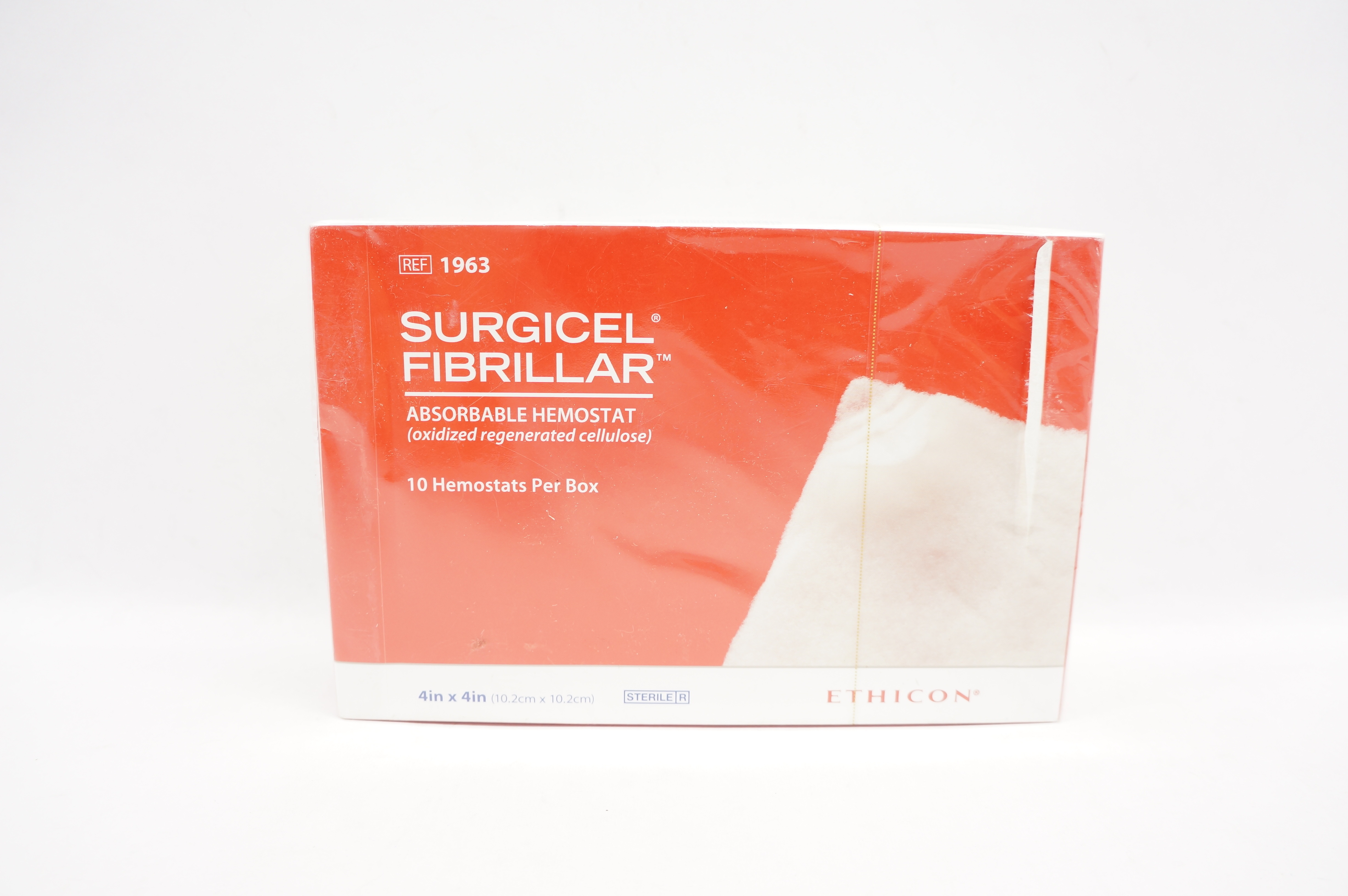 Ethicon 1963 Surgicel Fibrillar Absorbable Hemostat 4  x 4 inch (x) - Box of 10