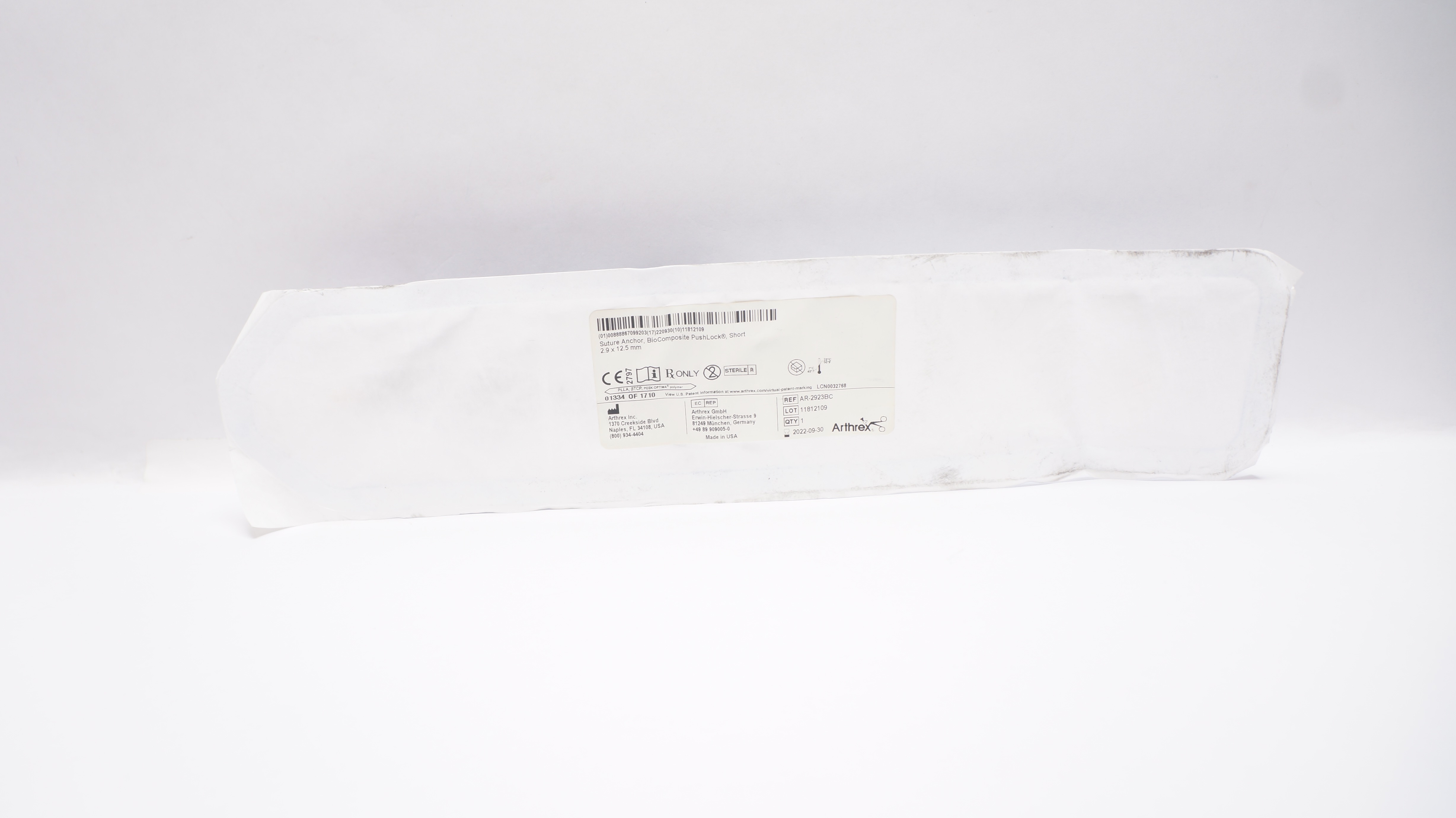 Arthrex AR-2923BC Peek-Optima Stre Anchor BioComposite Short (x)