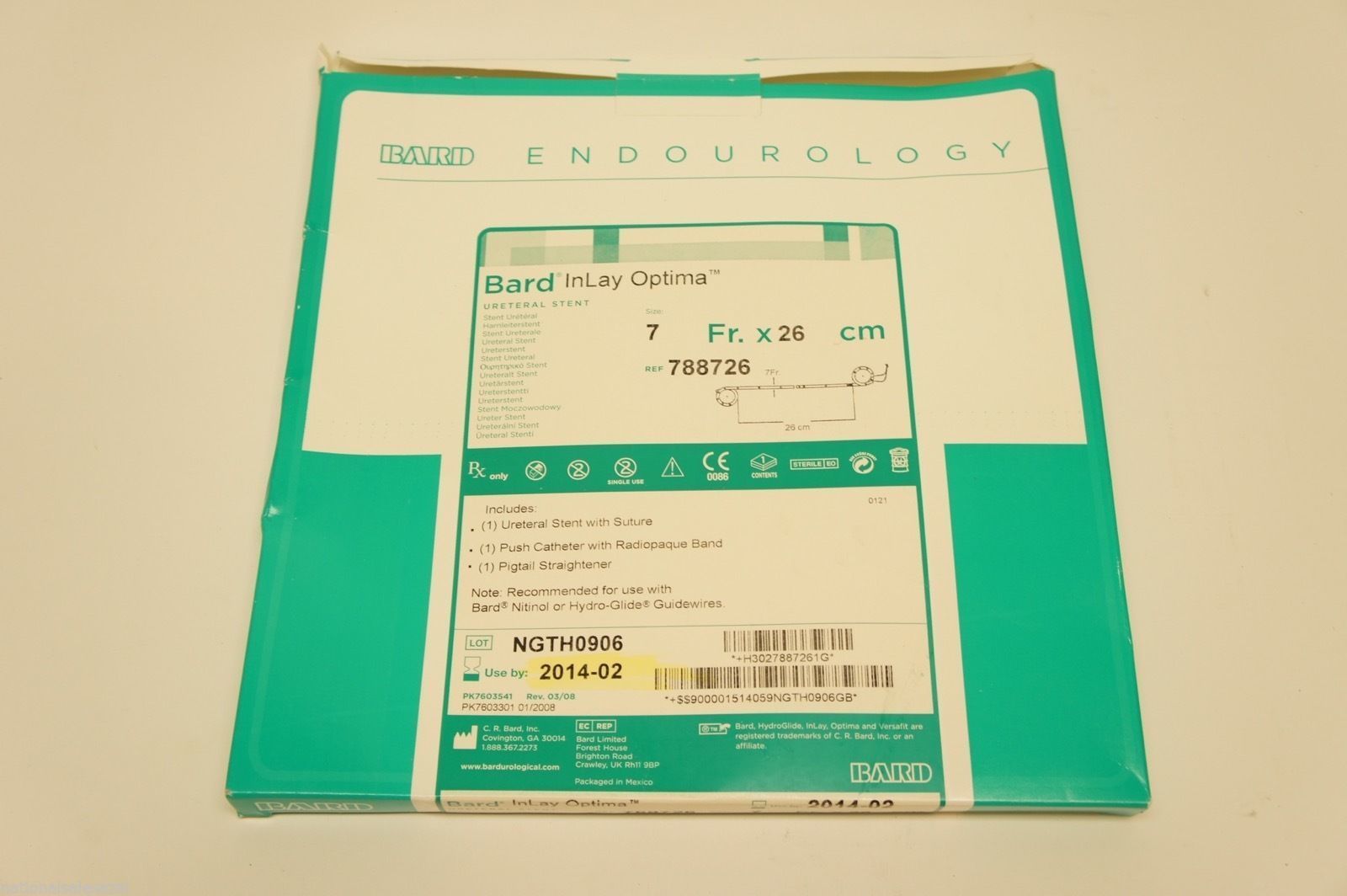 788726 ~ Bard Guidewire Ureteral Stnt 7Fr. x 26cm (x)