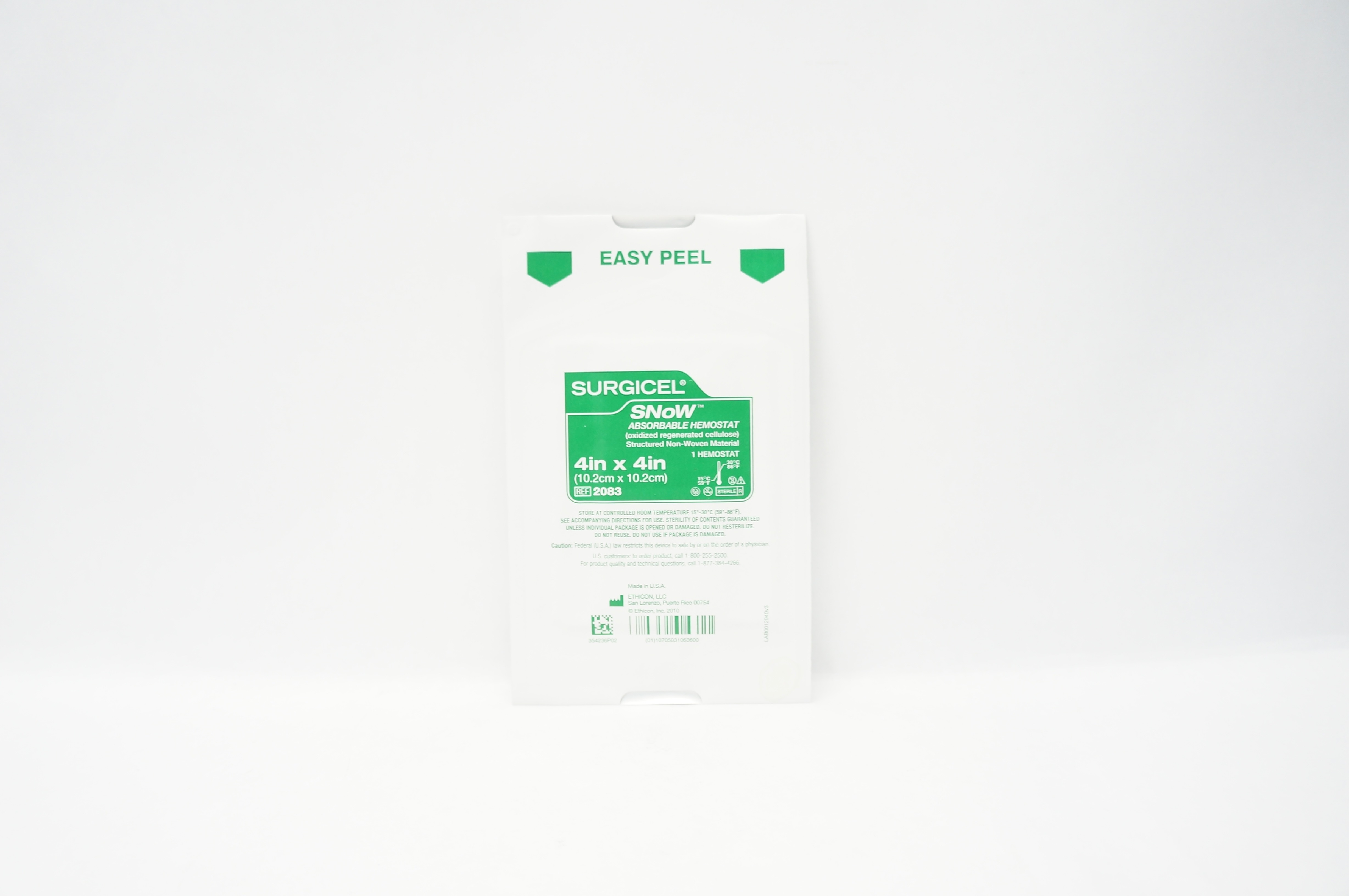 Ethicon 2083 Surgicel SnoW Absorbable Hemostat 4 inch x 4 inch (x)