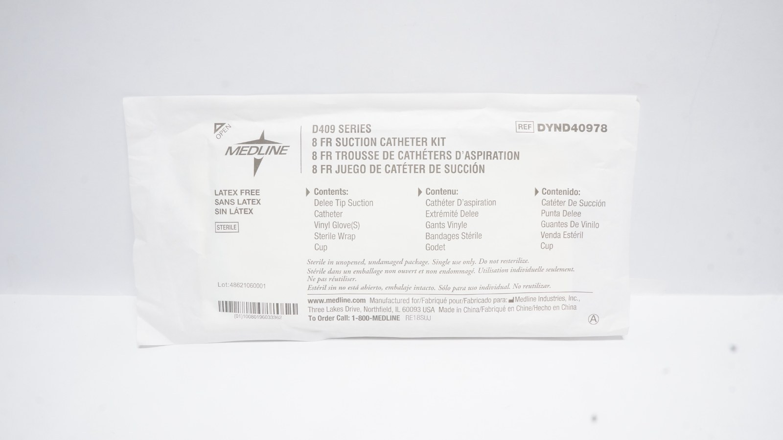 Medline DYND40978 8 FR Suction Catheter Kit Latex Free