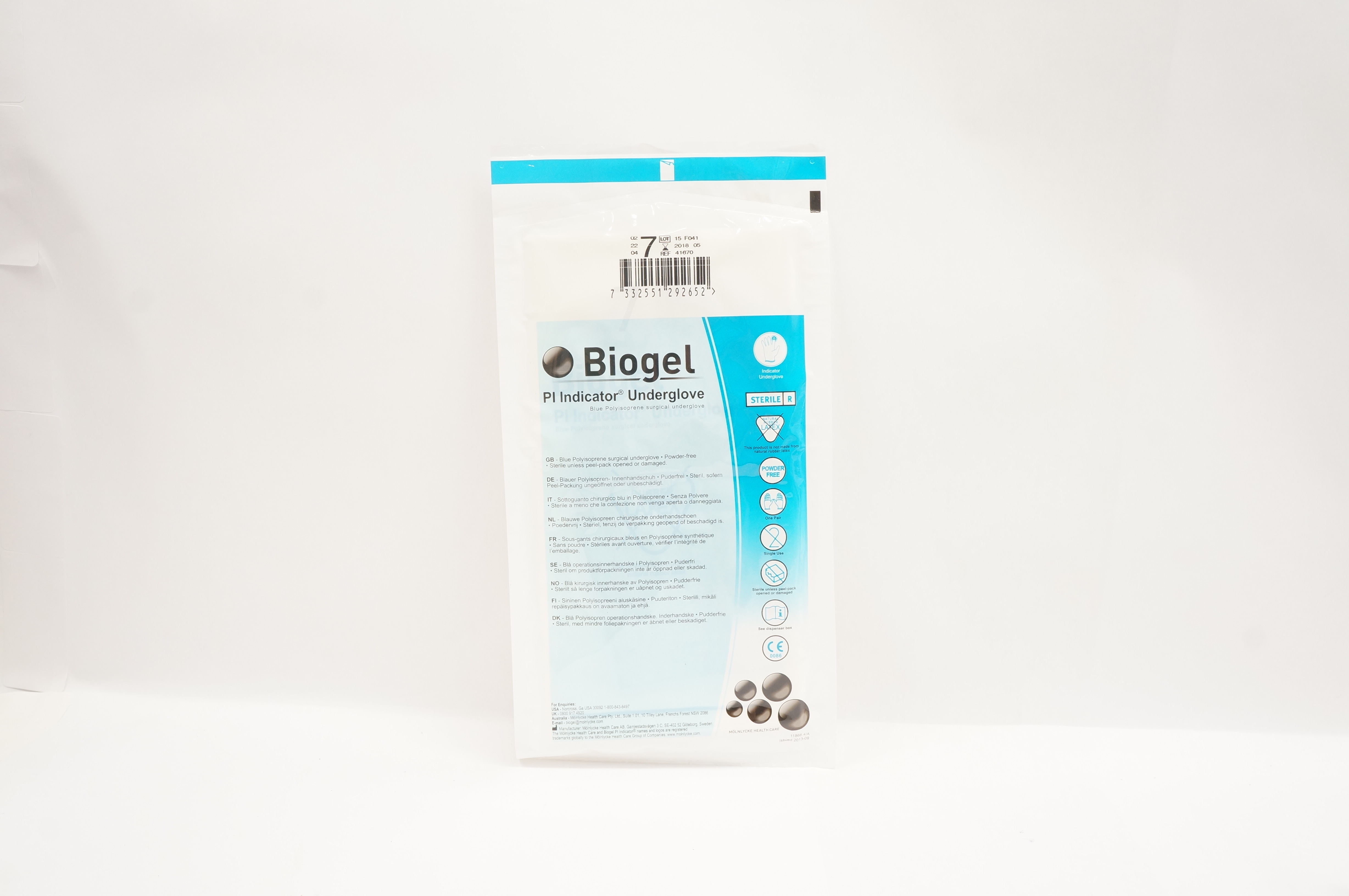 Molnlycke Health Care 41670 Biogel Pl Indicator Underglove 7 (x)