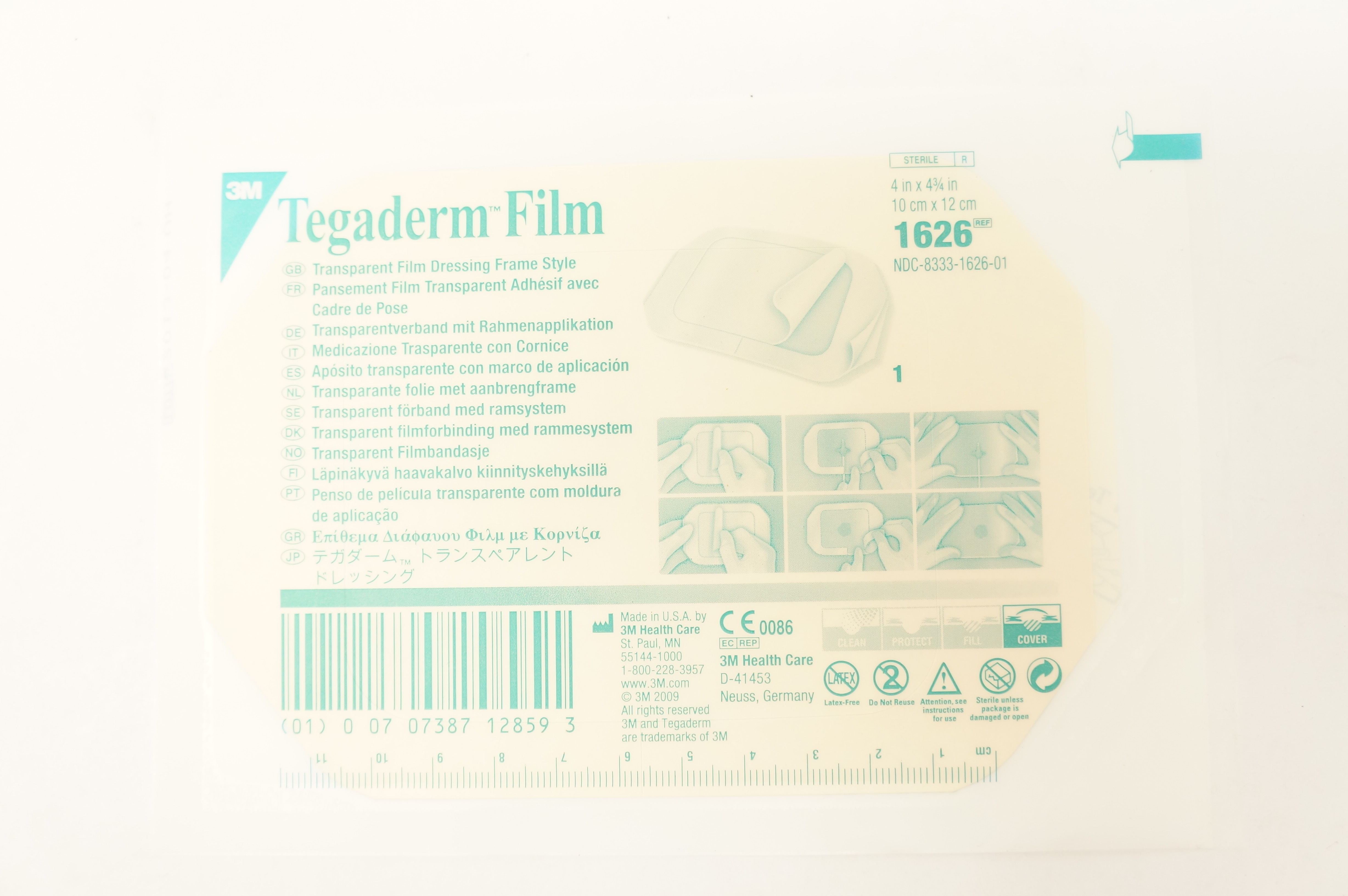3M 1626 Tegaderm Transparent Film Dressing Frame Style 4inch x 4 3/4inch (x)
