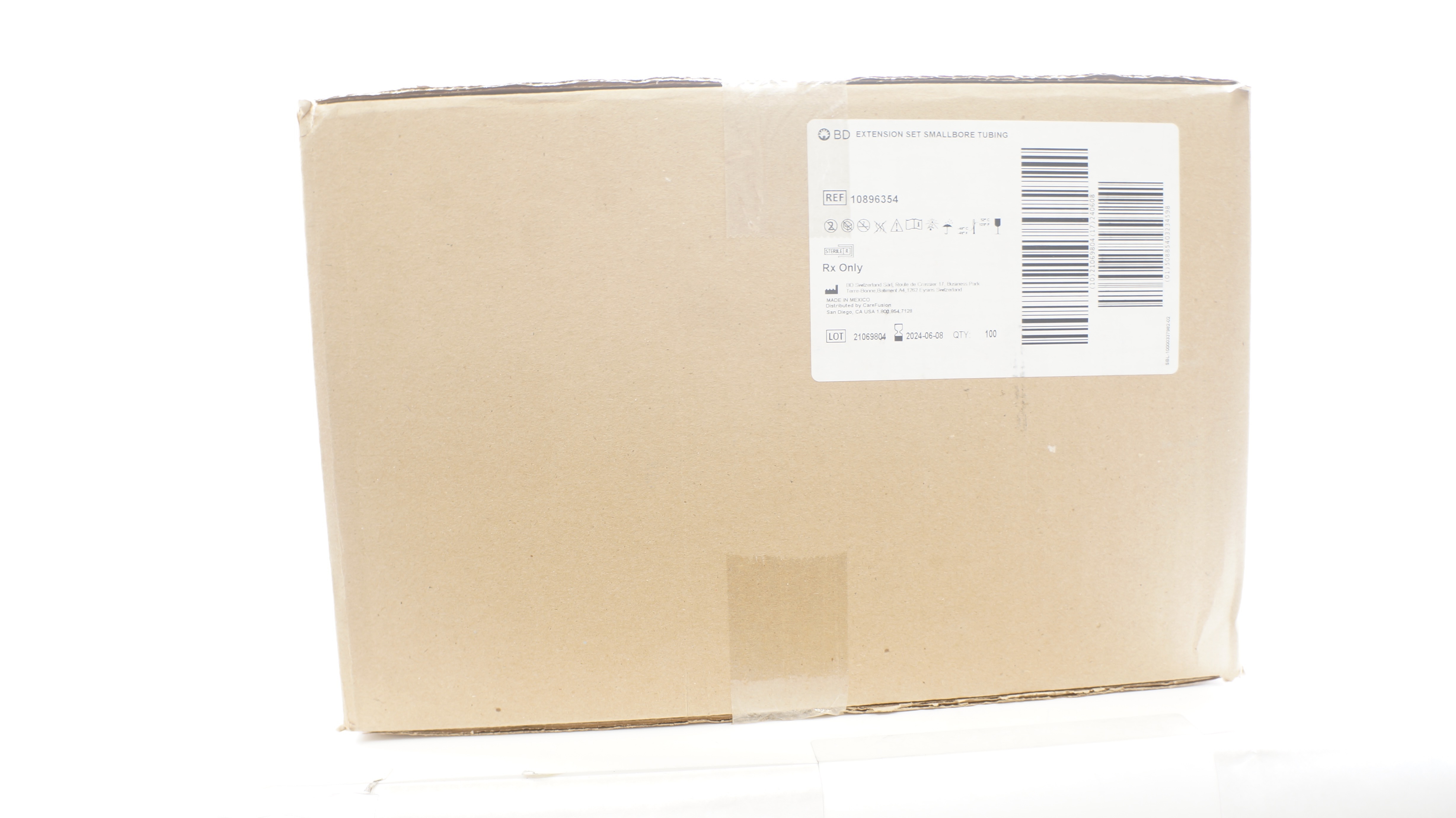 BD 10896354 Alaris Extension Set Smallbore Tubing 6ml x 110inch  - Box of 100