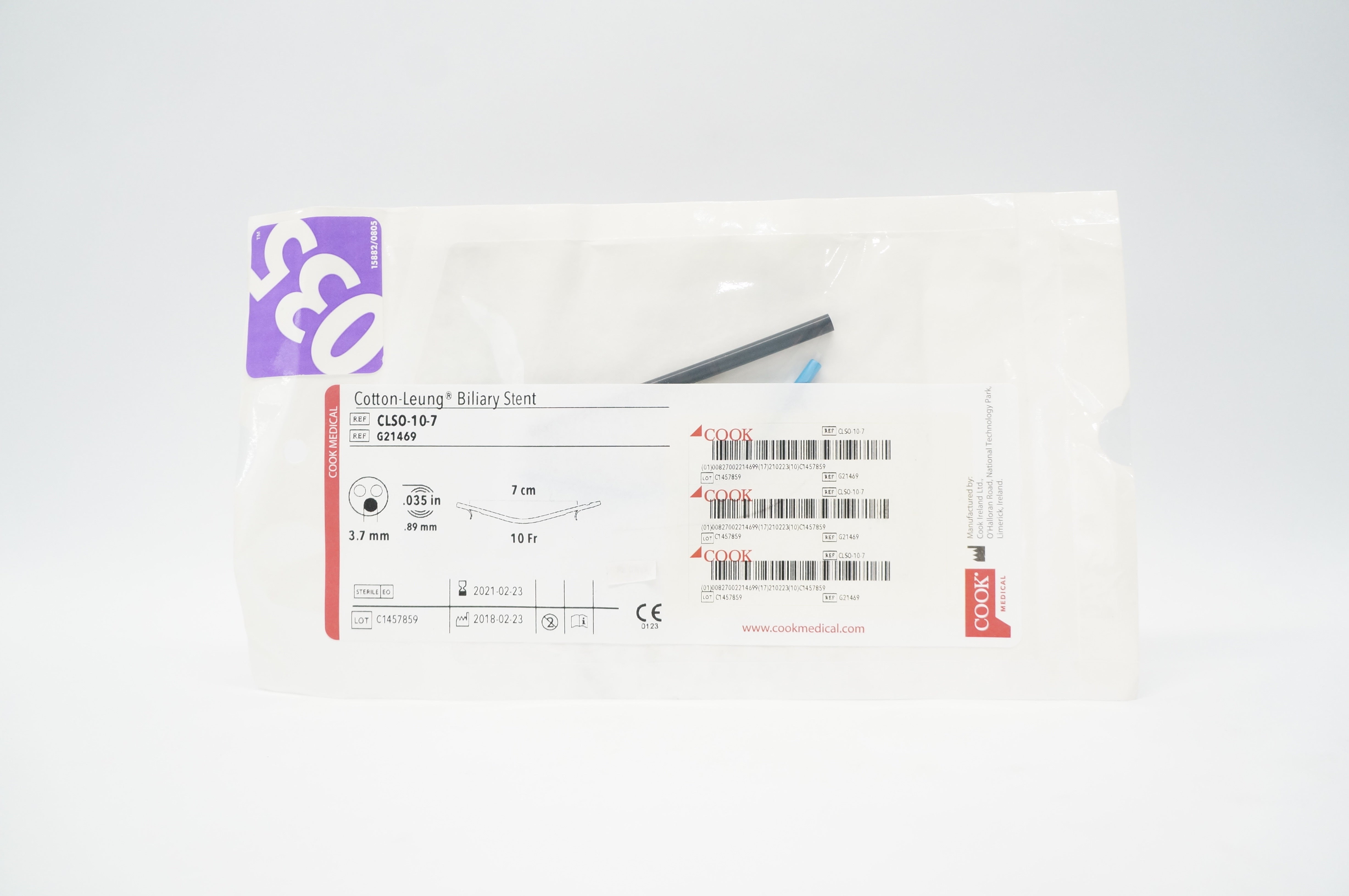 Cook Medical G21469 Cotton-Leung Biliary Stnt. 10Fr x 7 cm (x)